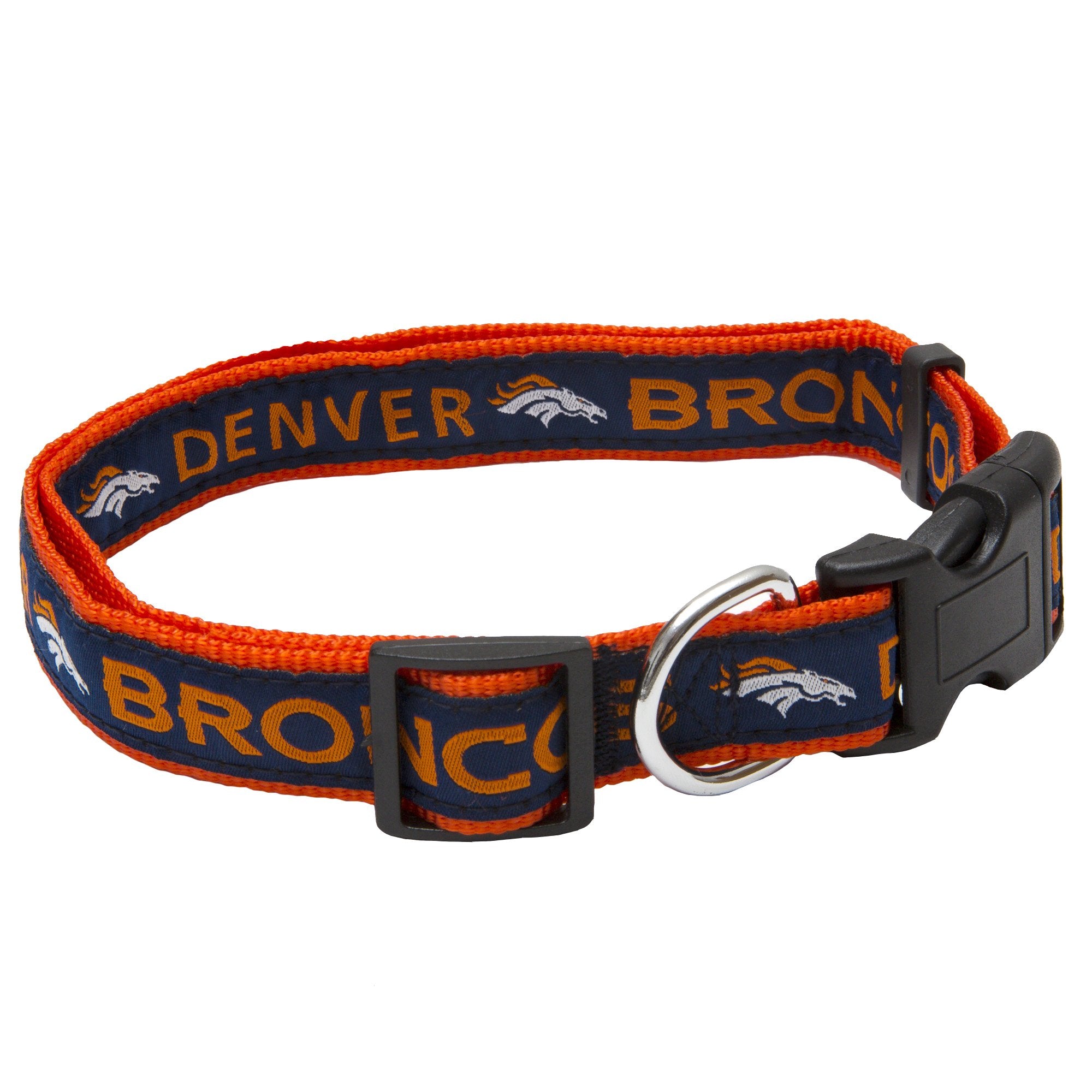 Pets First NFL Denver Broncos Licensed PET COLLAR, Small - Heavy-Duty, Strong, and Durable Dog Collar. Available in 31 Football