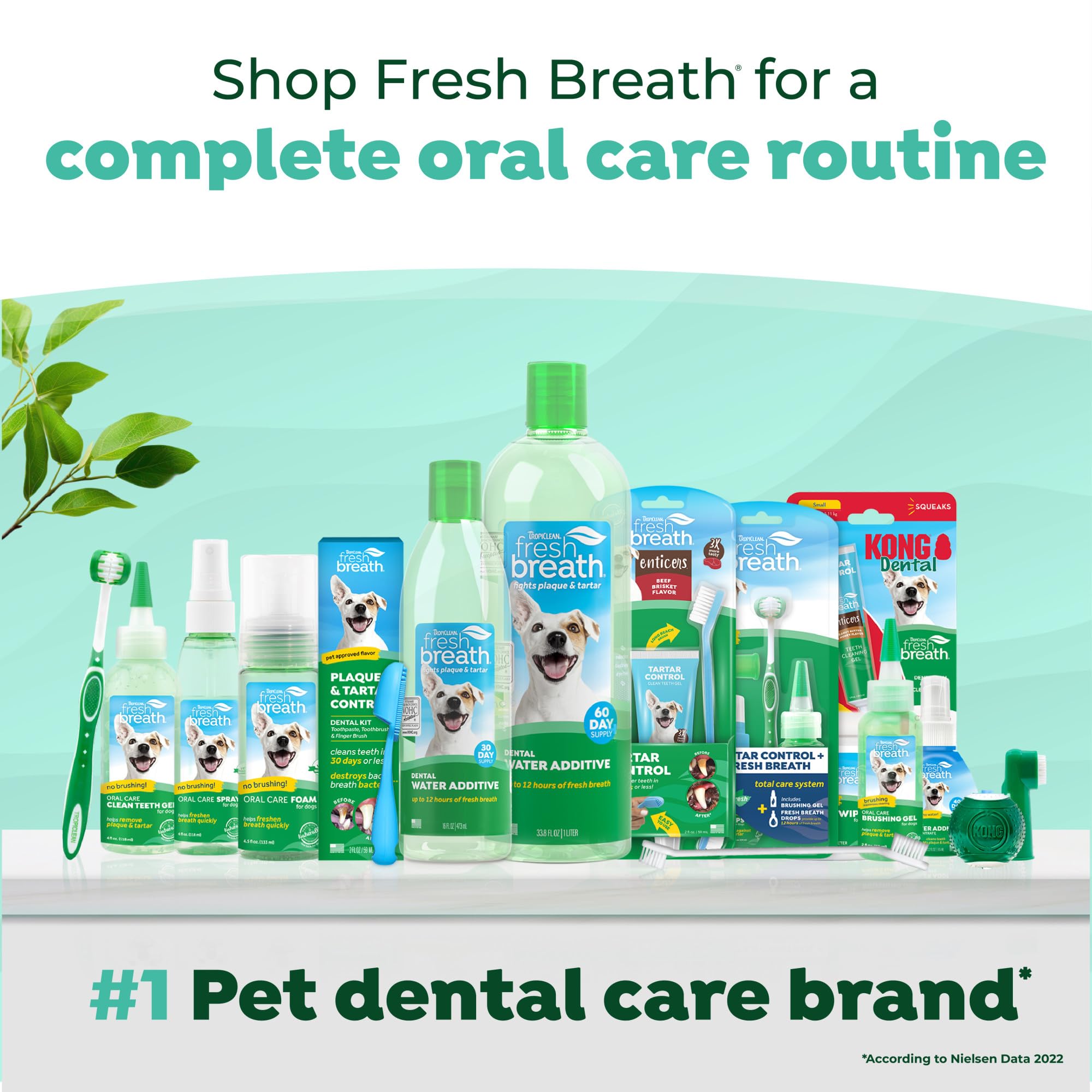 TropiClean Fresh Breath No Brushing Clean Teeth Dental & Oral Care Gel for Dogs, 4oz - 3 Pack
