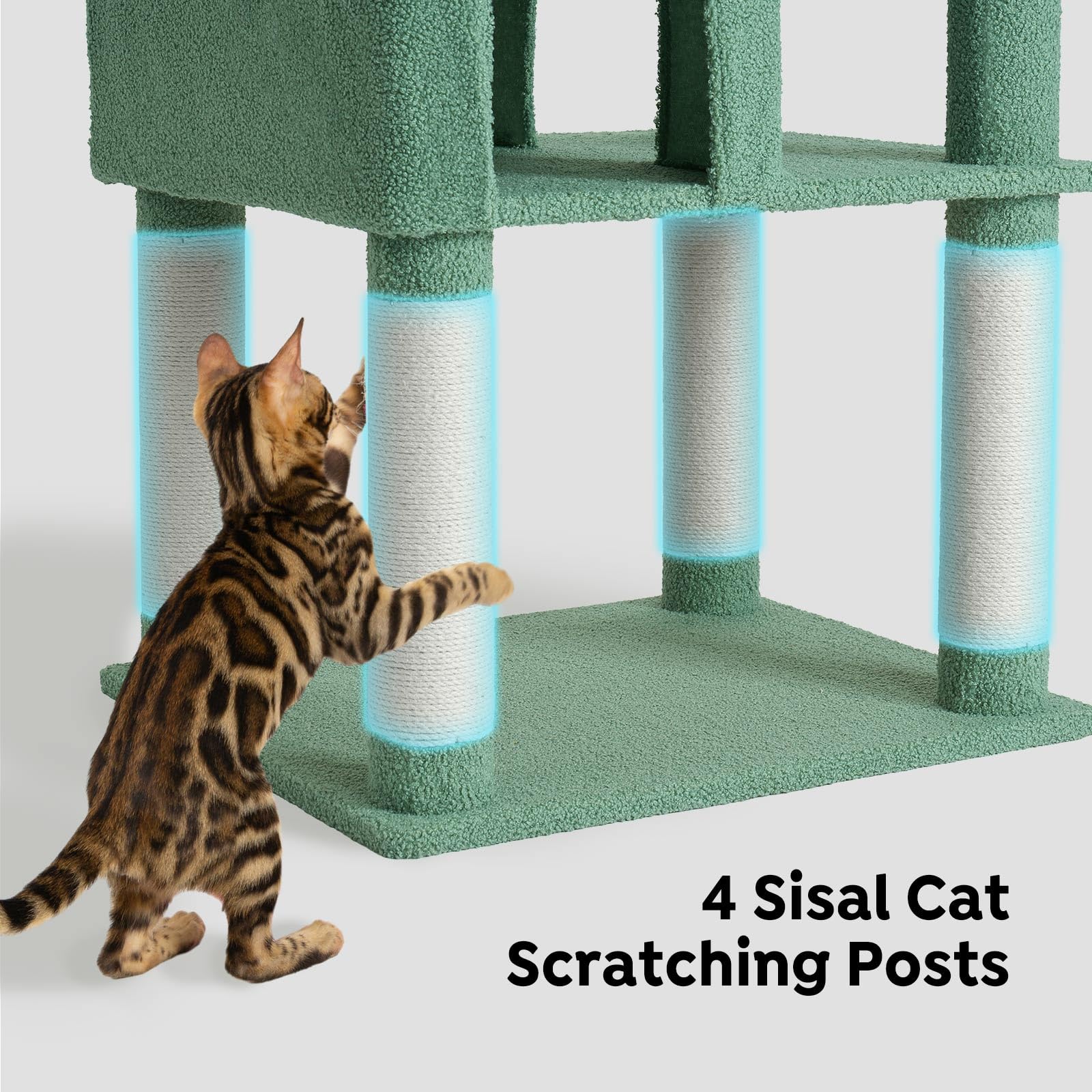 Veehoo Cat Tree For Indoor Cats Large Adult, 68.7 Inch Tall Large Cat Tree For Cats, Cactus Cat Tower For Cats With 2 Spacious C