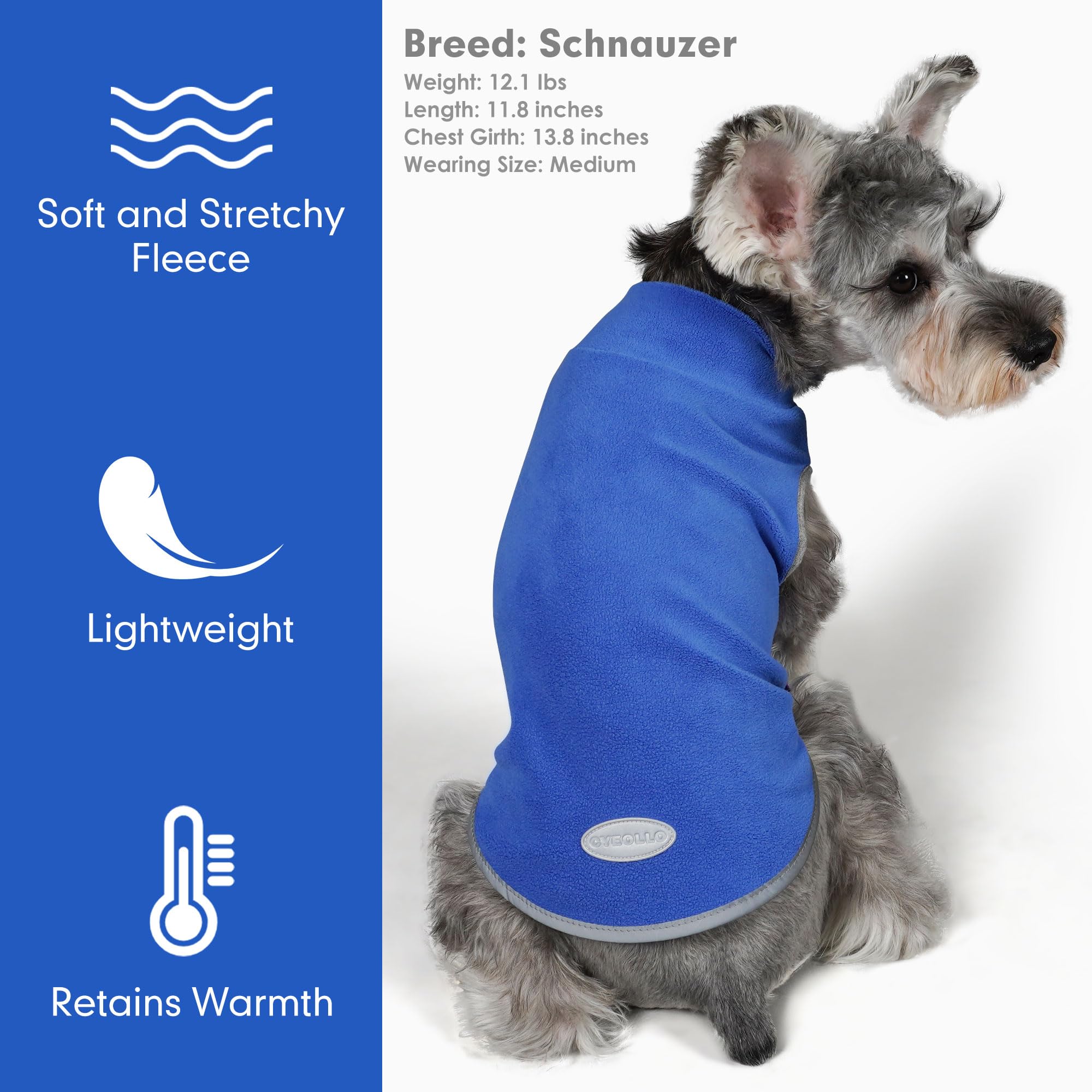 Cyeollo 2 Pack Fleece Dog Sweater Pullover Pet Sweatshirt Reflective Lightweight Dog Clothes Sweaters For Large Dogs Boy Girl Pe