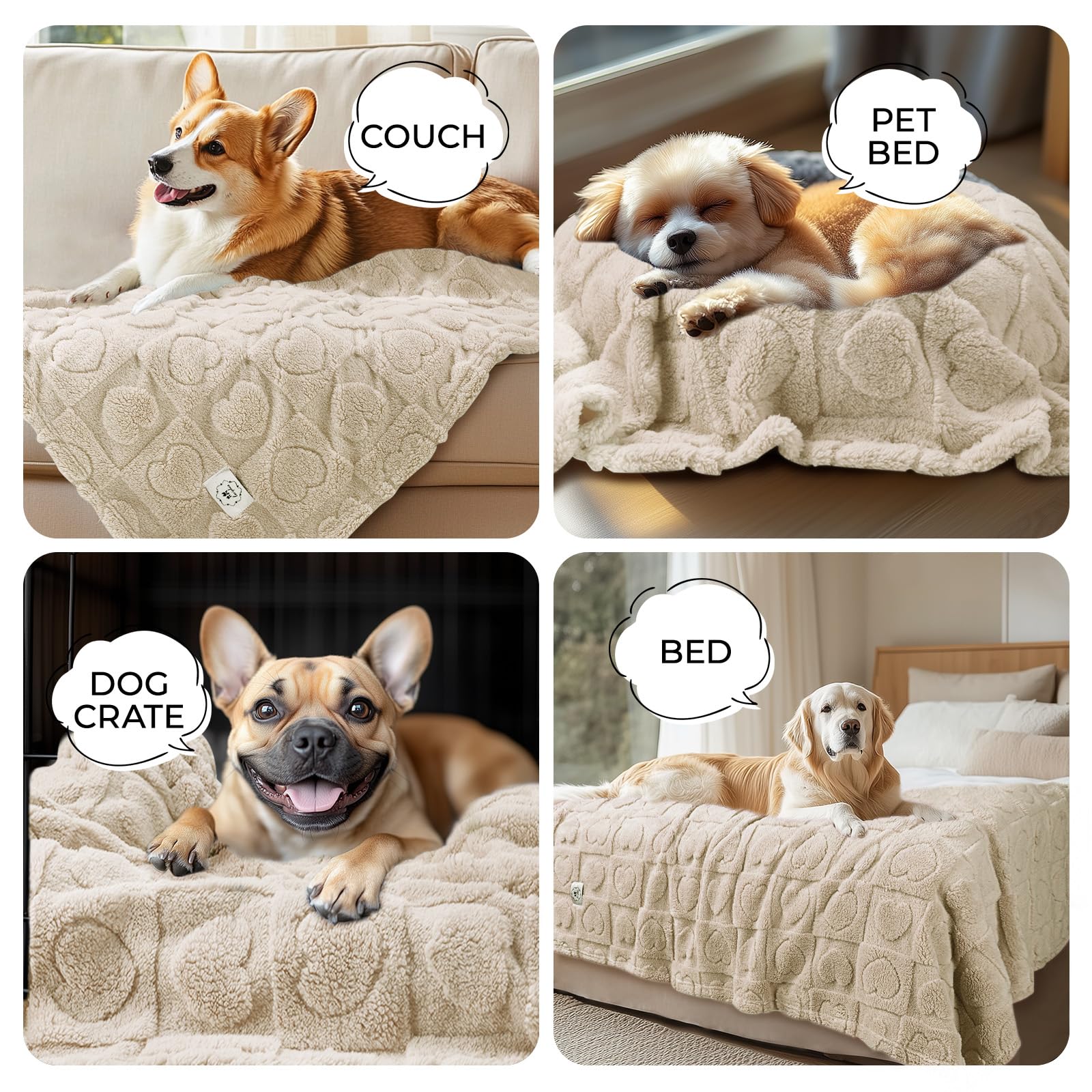 Luciphia Small Dog Blanket Washable Pet Bed Cover Soft Fluffy Puppy Couch Protector With Premium Fleece Cozy Calming Cat Blanket