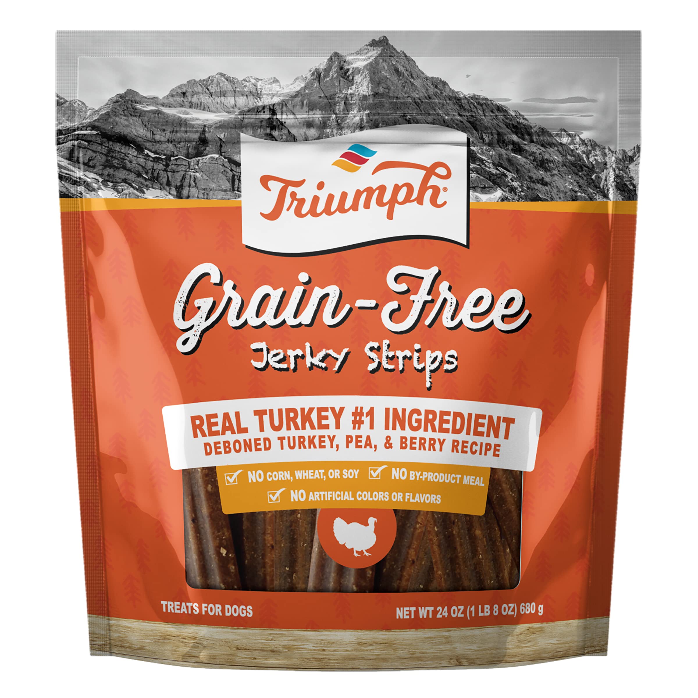 Triumph Free Spirit Grain Free Turkey, Vegetable & Cranberry Recipe Jerky Bites Dog Treats | 24 oz