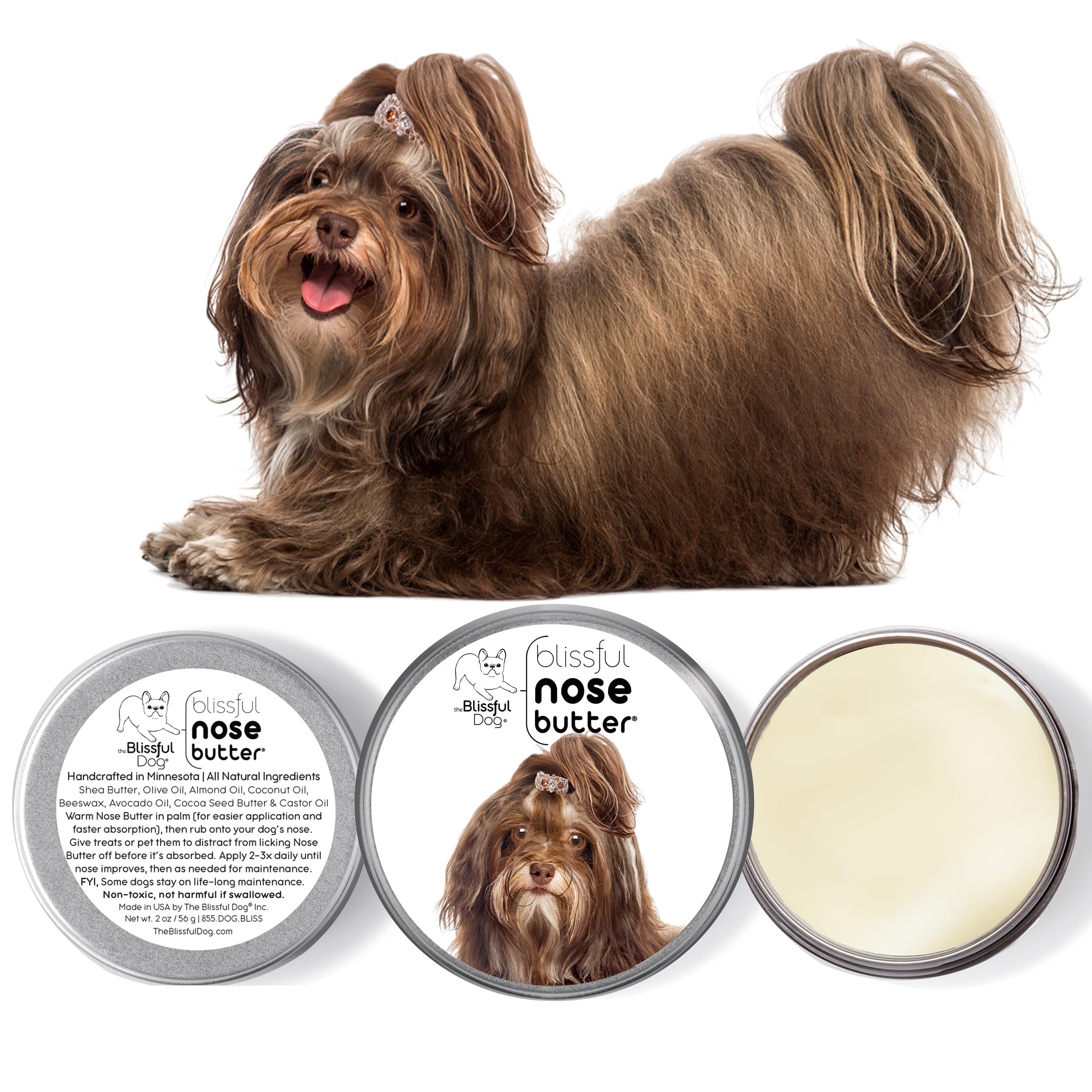 The Blissful Dog Havanese Unscented Nose Butter - Dog Nose Butter, 4 Ounce