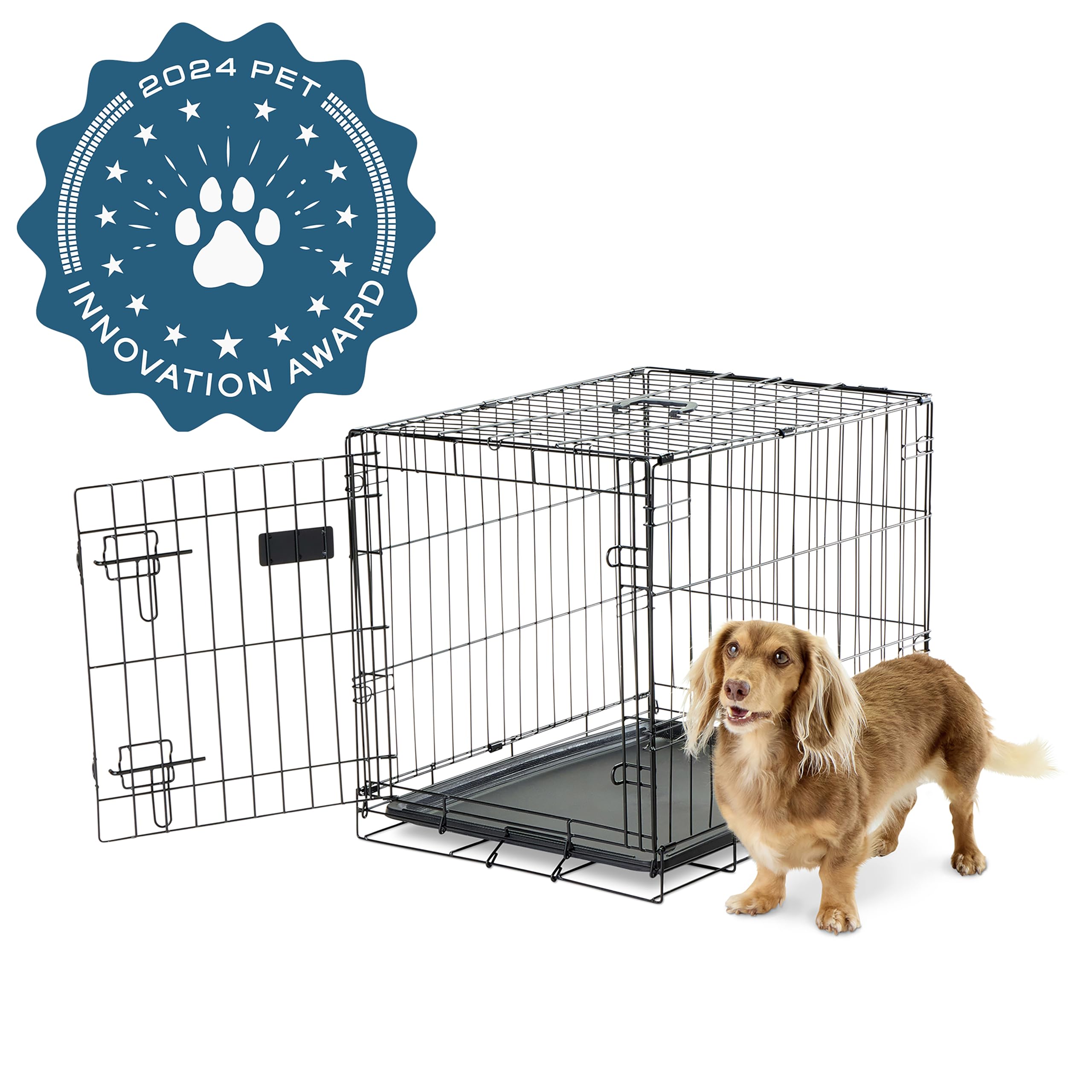 Carlson Pet Products Secure And Foldable Single Door Metal Dog Crate, Small, 24.0''L X 18.0''W X 19.0''H