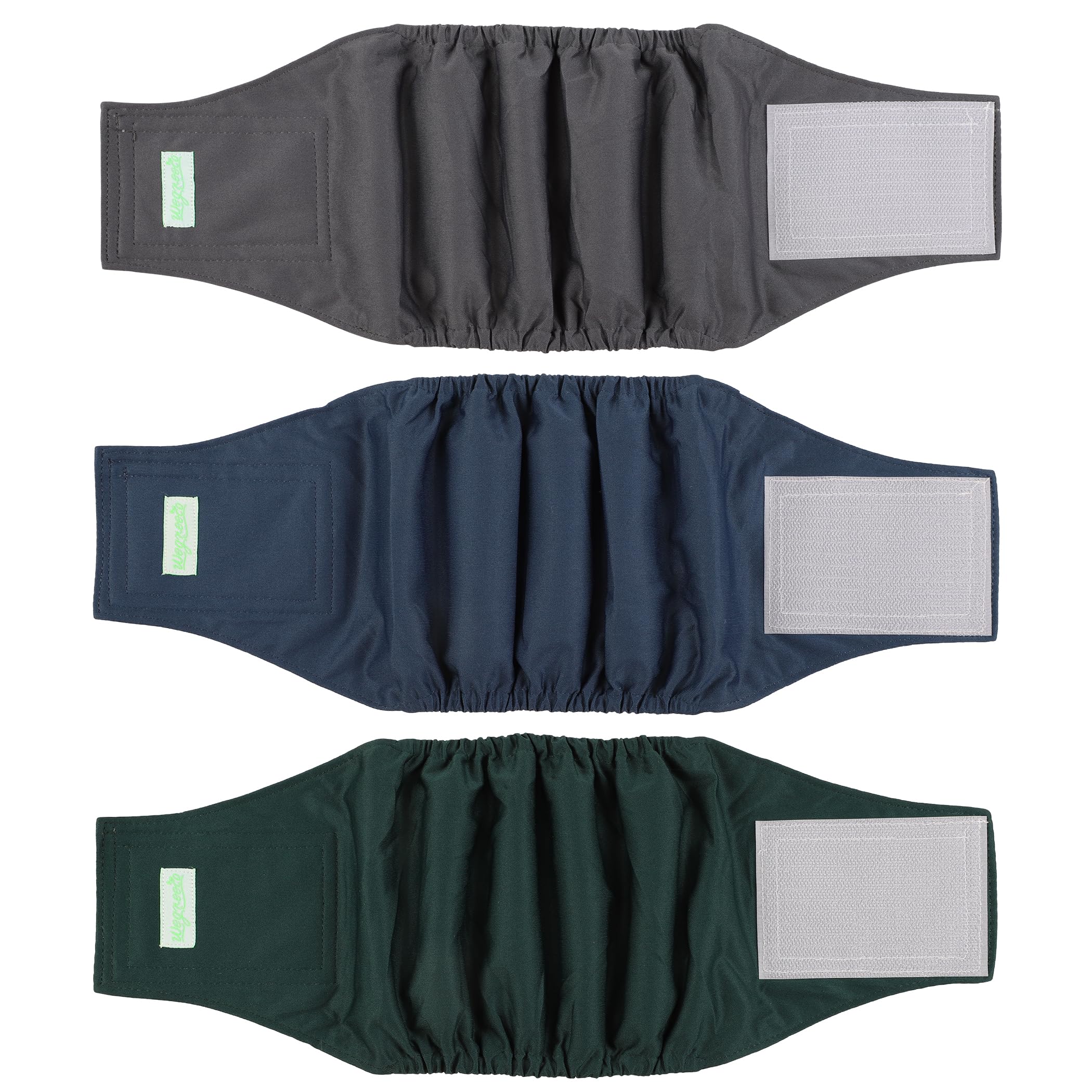 Wegreeco Washable Male Dog Belly Band (Stylish Pattern)- Pack Of 3 - Washable Male Dog Belly Wrap, Dog Diapers Male (Blue, Green, Charcoal, Small)