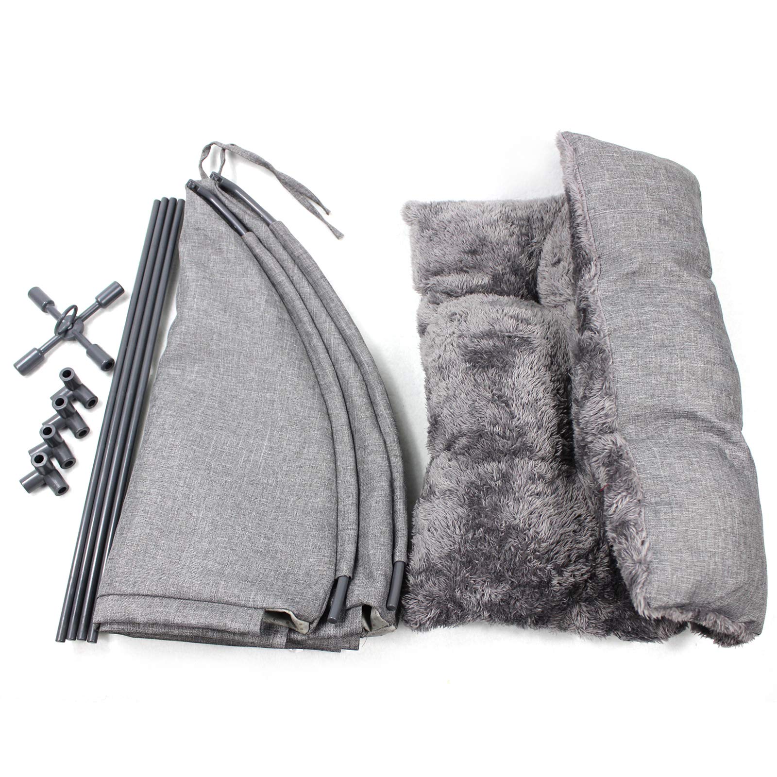 Winsterch Cat Bed For Indoor Cats,Kitten Bed,Cat Cave Bed,Warm Enclosed Covered Cat Tent,Outdoor Cave Bed House For Cats,Puppy Or Small Pets (18.5'' X 18.5'' X 15.8'', Grey)
