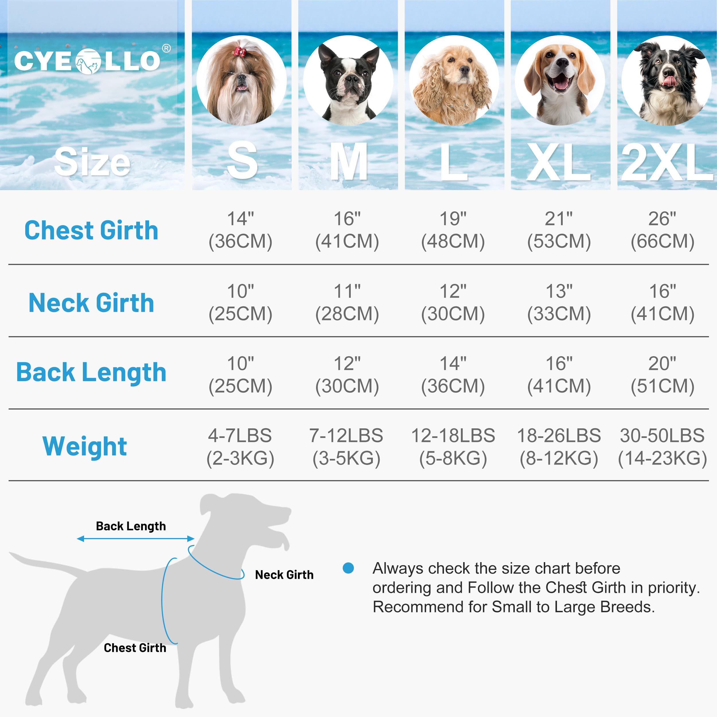 Cyeollo 2Pack Dog Cooling Shirt, Breathable Sleeveless Summer Clothes For Dogs, Intant Cool T Shirts For Small Dogs, Blue Fish L