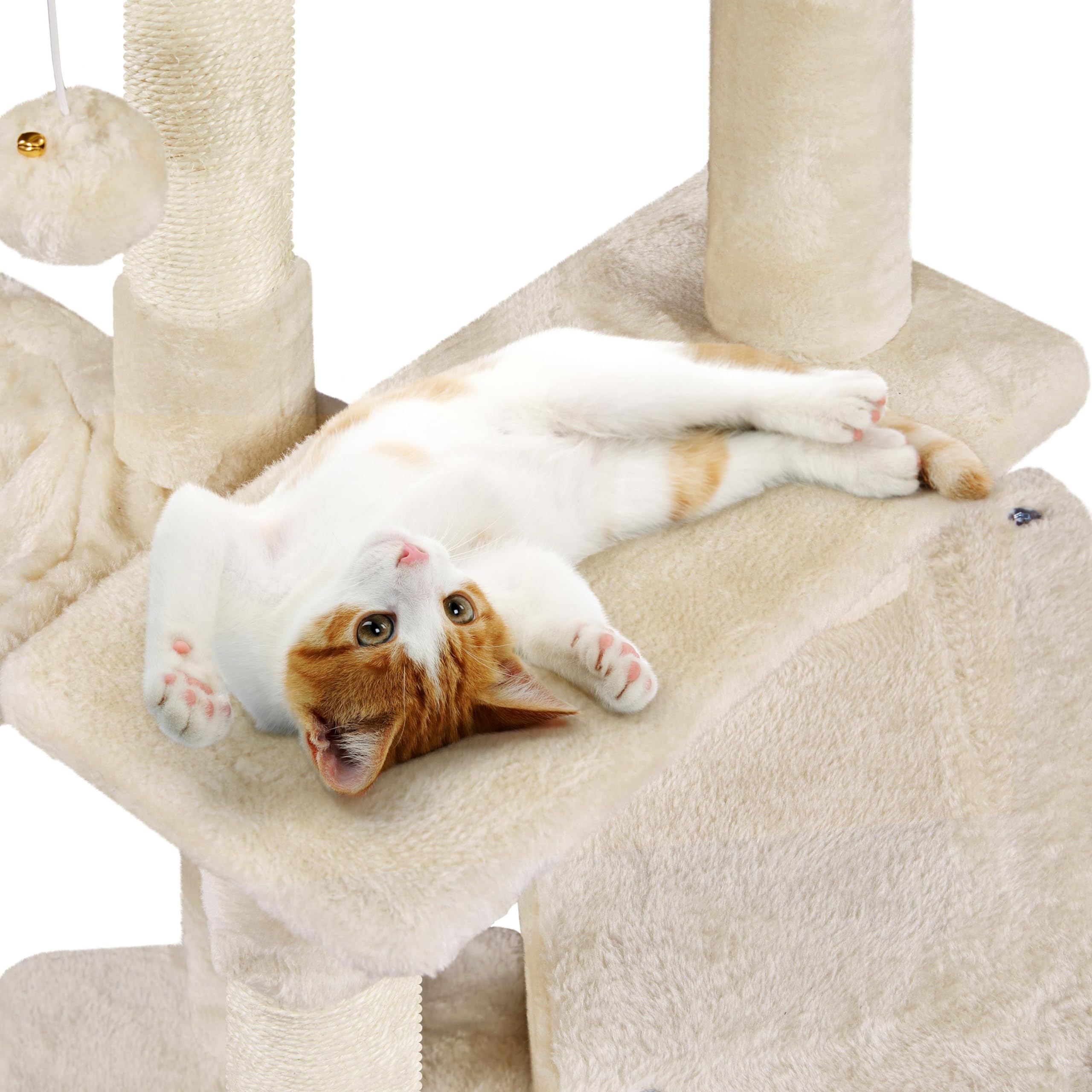 Yaheetech Cat Tree For Small Cats, 34In Cute Cat Tower Cat Bed For Indoor Cats Sisal Covered Posts Cat Furniture Activity Center W/Plush Perch & Fur Ball