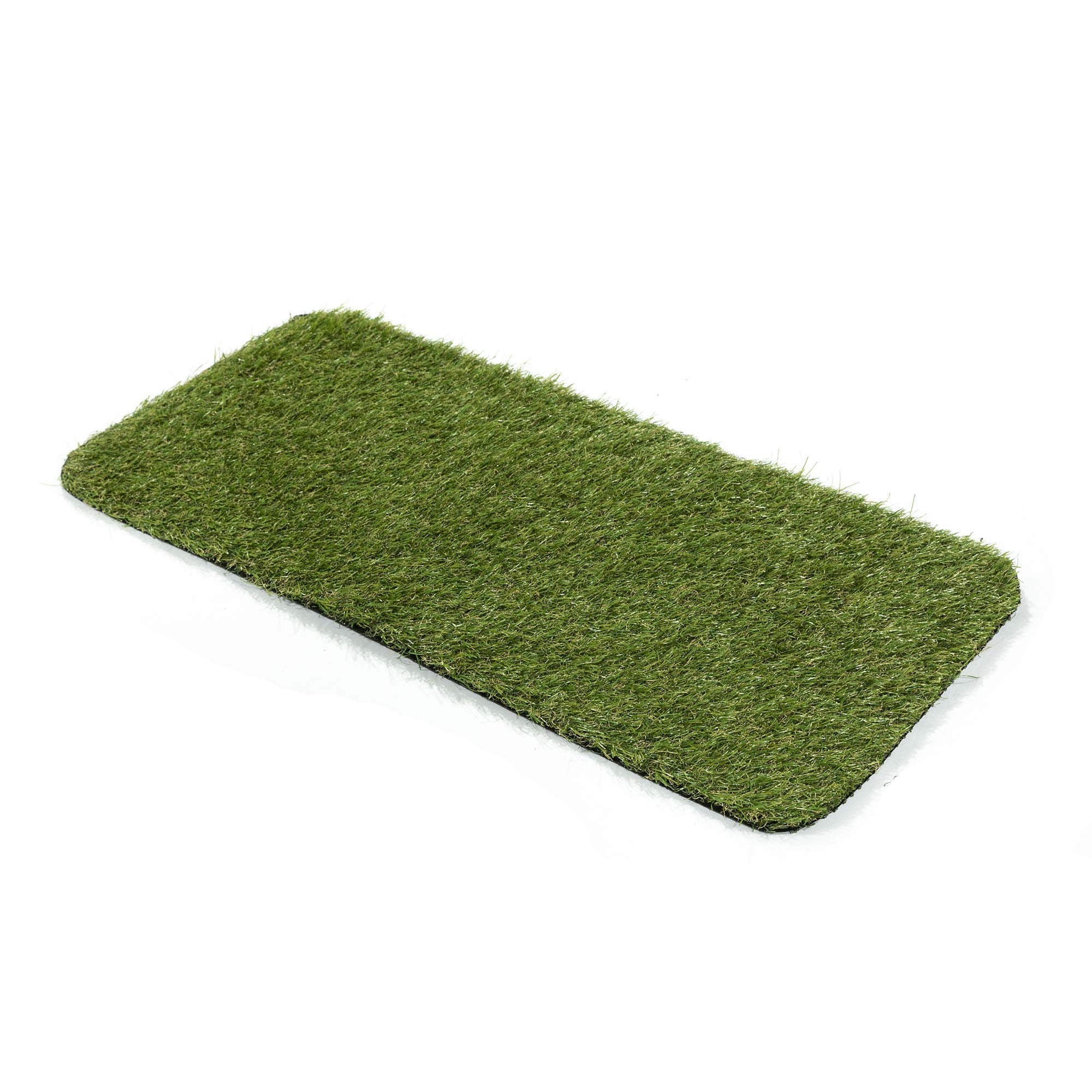 Ottomanson Pet Training Collection Easy Clean Indoor/Outdoor Reusable Training Grass Pad, 15'' X 30'', Green