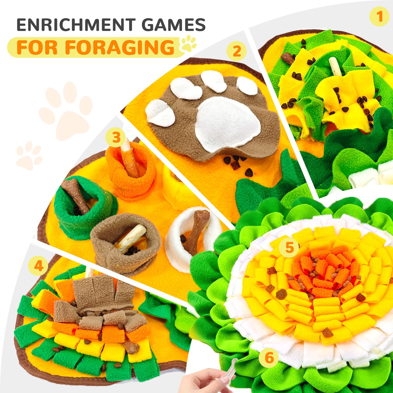 UETZLTB Snuffle Mat for Dogs 24x17, Interactive Dog Enrichment Puzzle Toys to Keep Busy for Puppy Small Medium Dogs Cats, Cognit