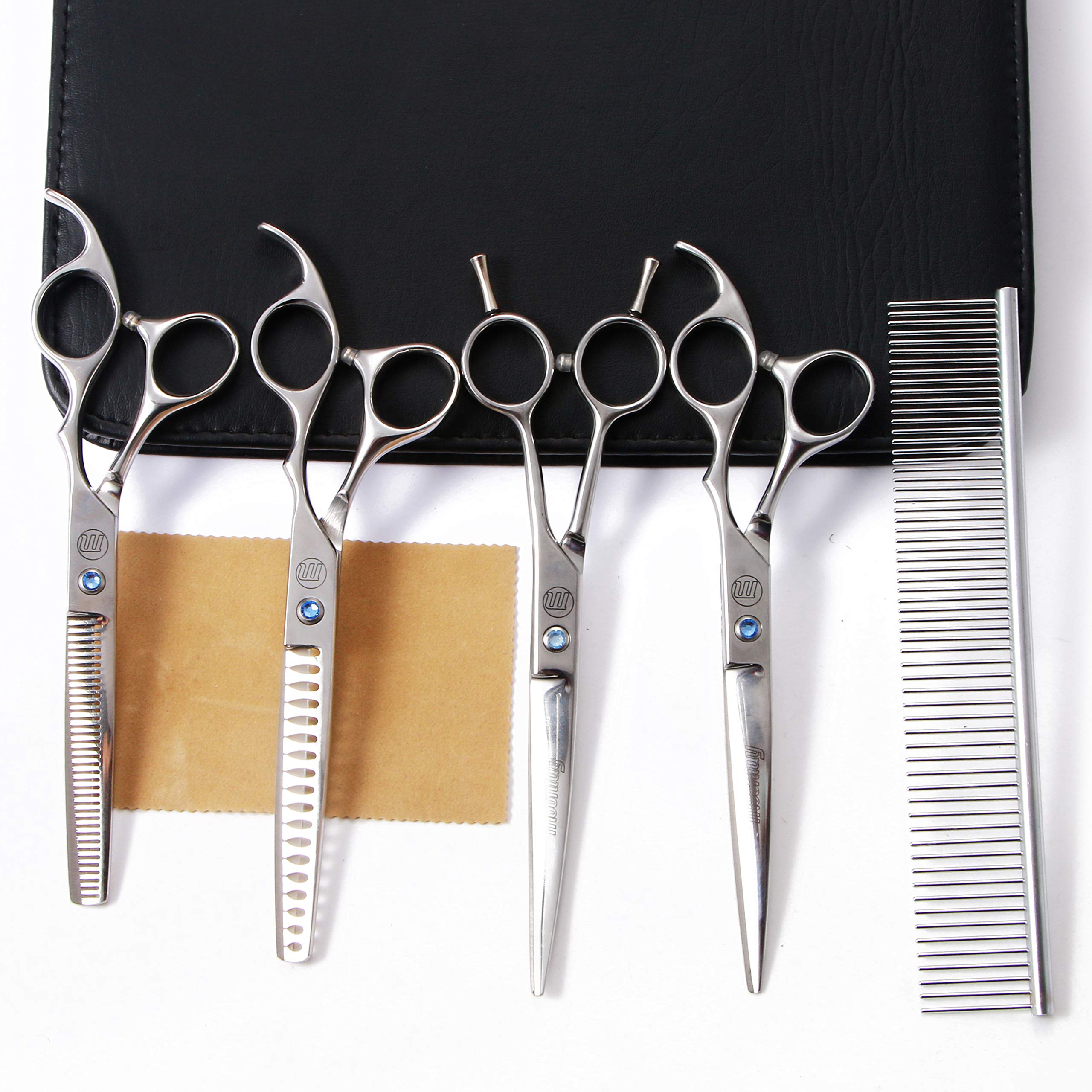 Professional Dog Grooming Scissors Set, 7 Inch/8 Inch Pet Grooming Scissors Chunkers Shears For Dog, Curved Dog Grooming Scissor