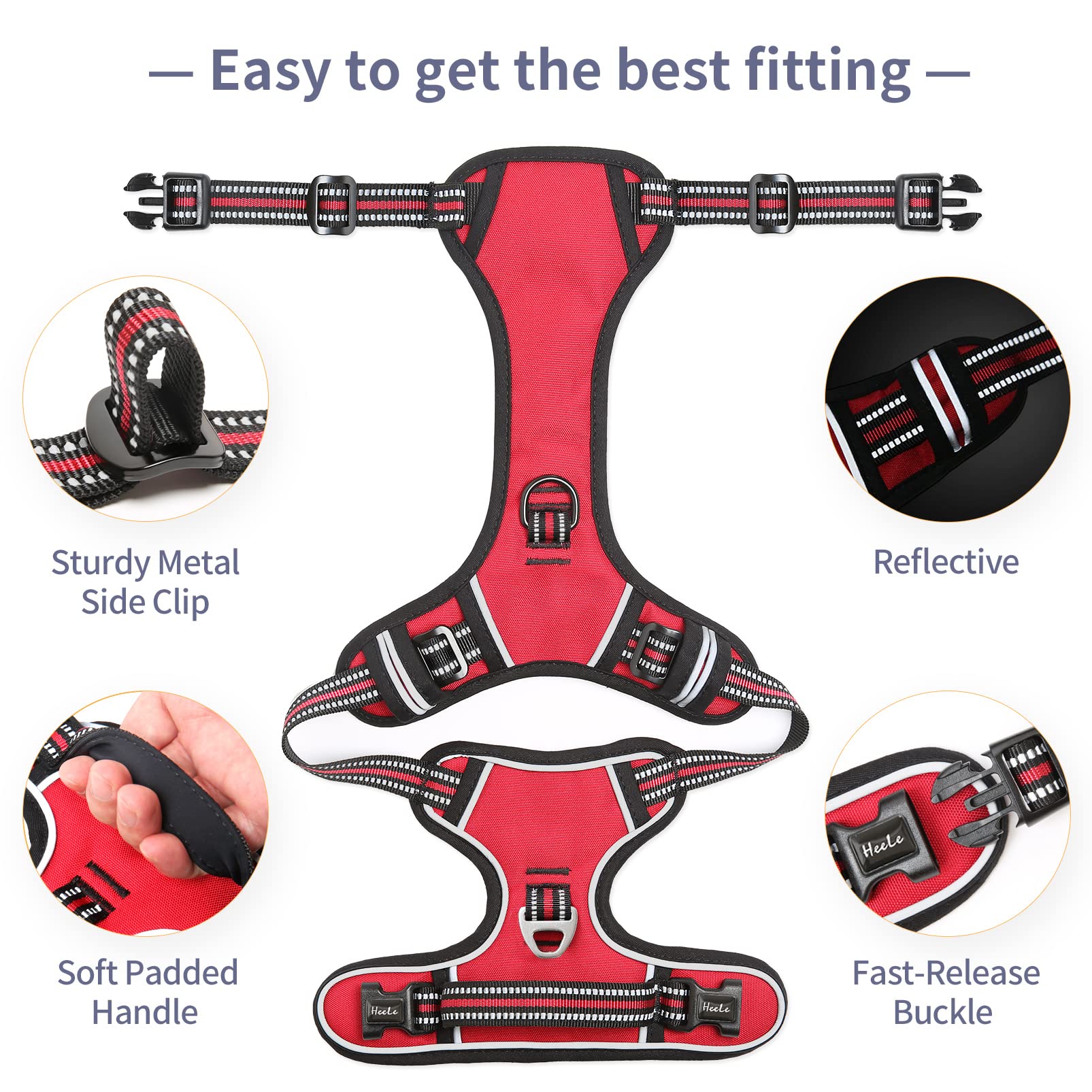 Heele Dog Harness Harness For Small Dogs No Pull Dog Vest Harness For Small Dog With Soft Handle Reflective For Outdoor Training