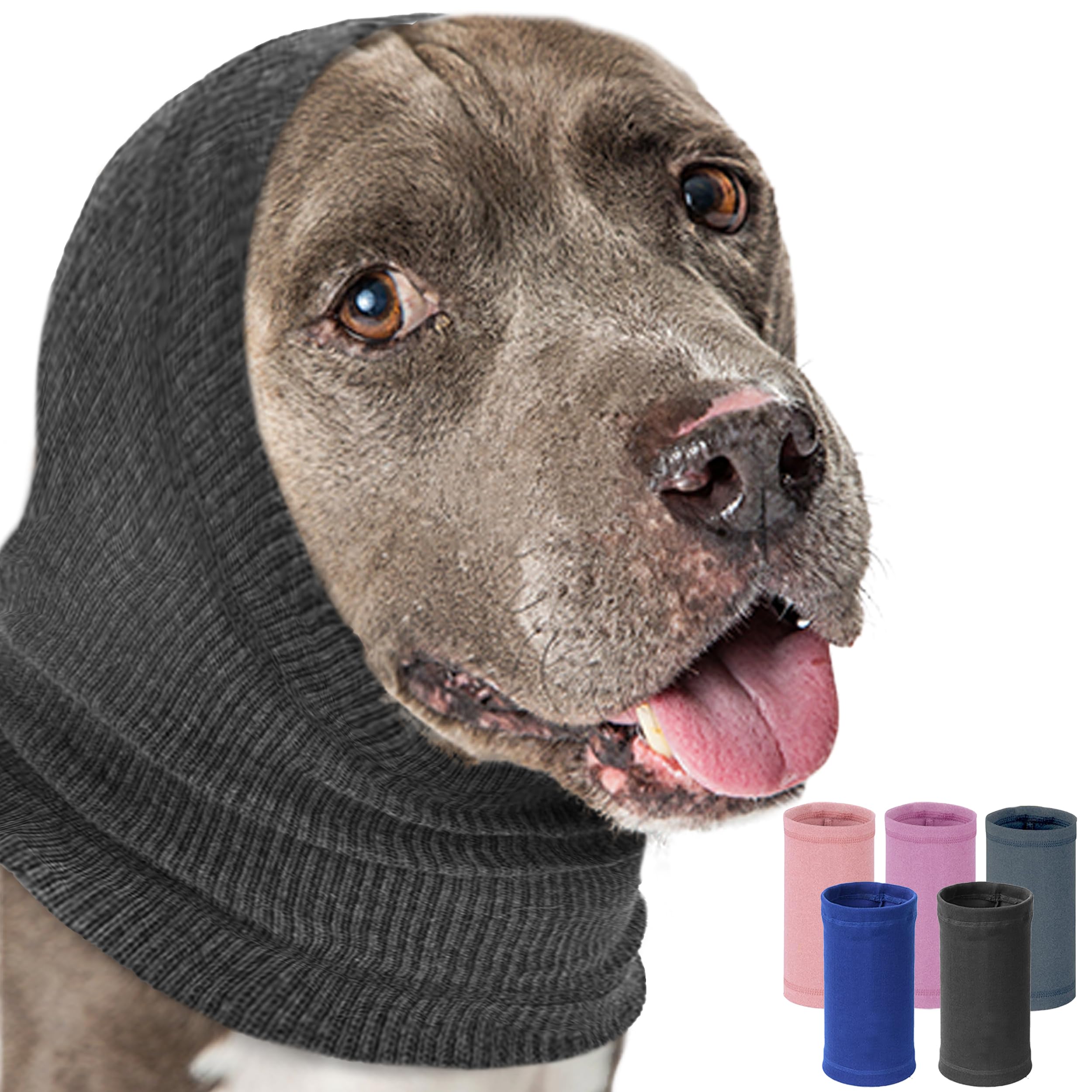 PUMYPOREITY Calming Dog Ear Muffs, Noise Protection, Anxiety Relief, Grey, Large