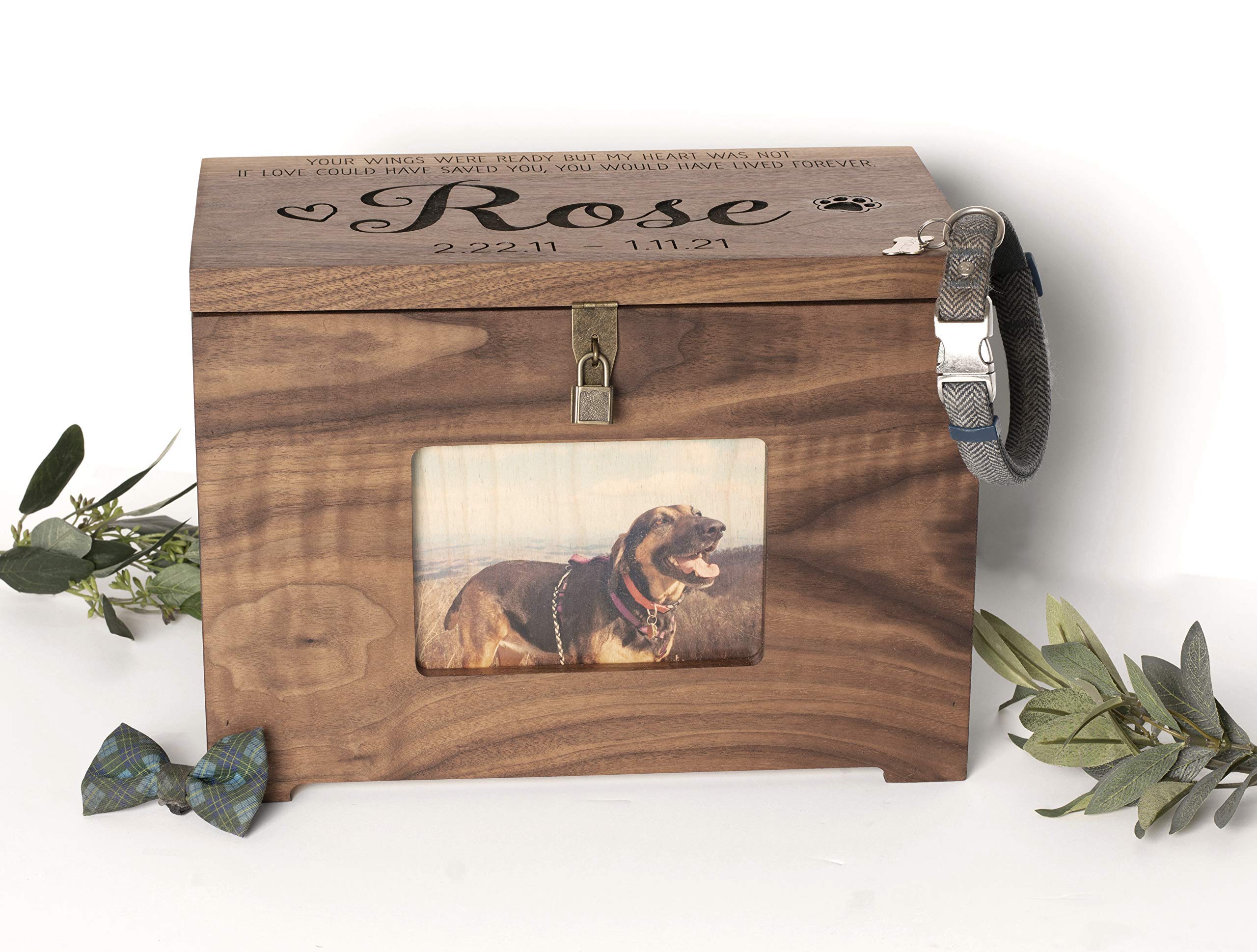 Large Pet Memory Urn Box With Personalized Name, Quote, Or Poem - Memorial Wood Keepsake