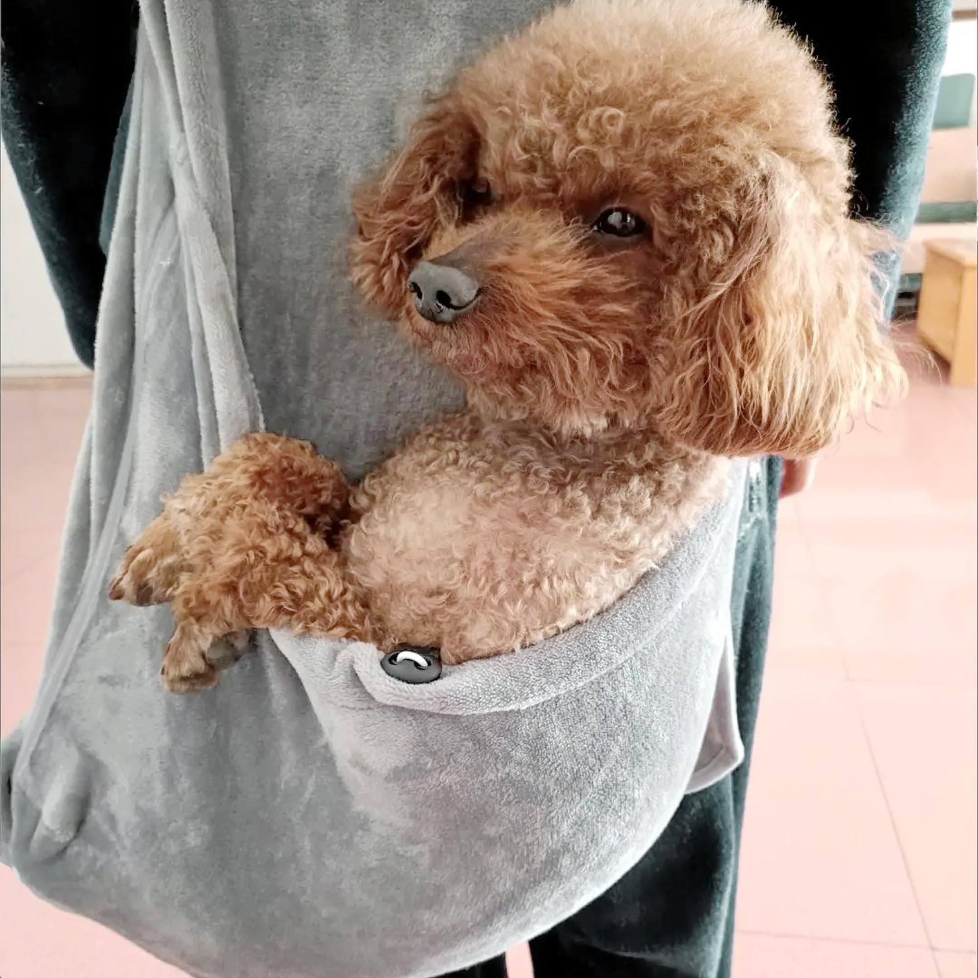 Pet Plush Carrier Apron With Adjustable Sleeping Bag Hands Free Sling Holder Cat Carrying Bonding Pouch For Small Dogs And Cats