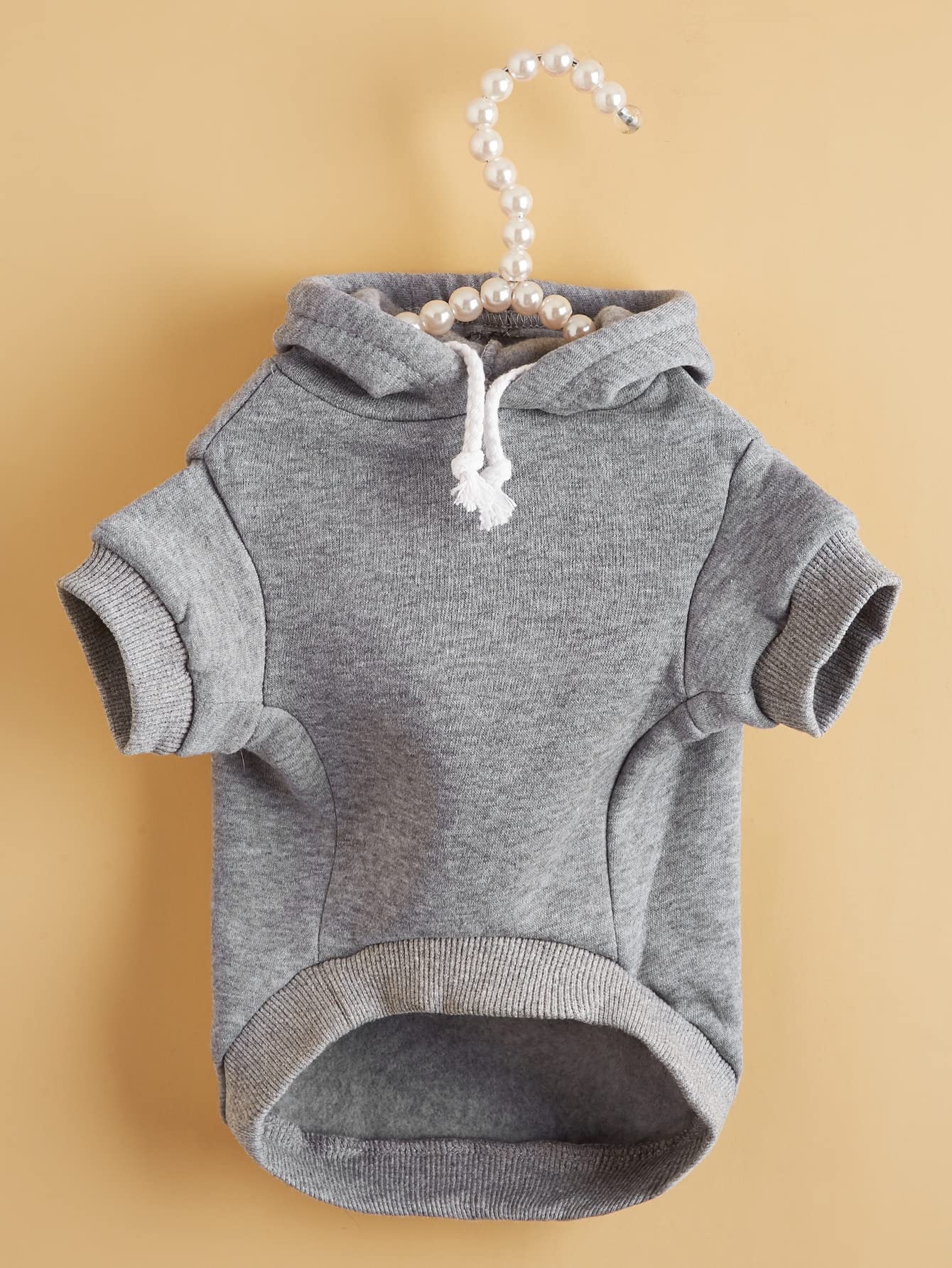 Qwinee Basic Dog Hoodie, Dog Warm Jacket, Cat Apparel, Dog Shirt, Dog Clothes For Puppy Kitten Small Medium Dogs Cats Light Grey X-Large