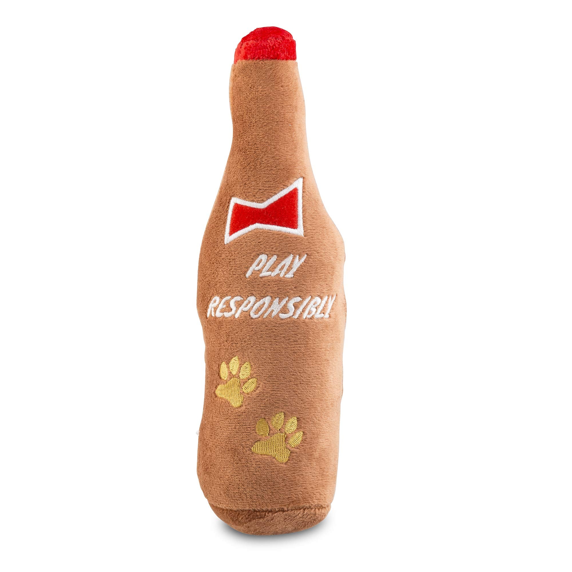 Haute Diggity Dog Barkweiser Beer Bottle, Plush Designer Dog Toys With Interactive Squeaker, Stimulating Pet Enrichment, Machine