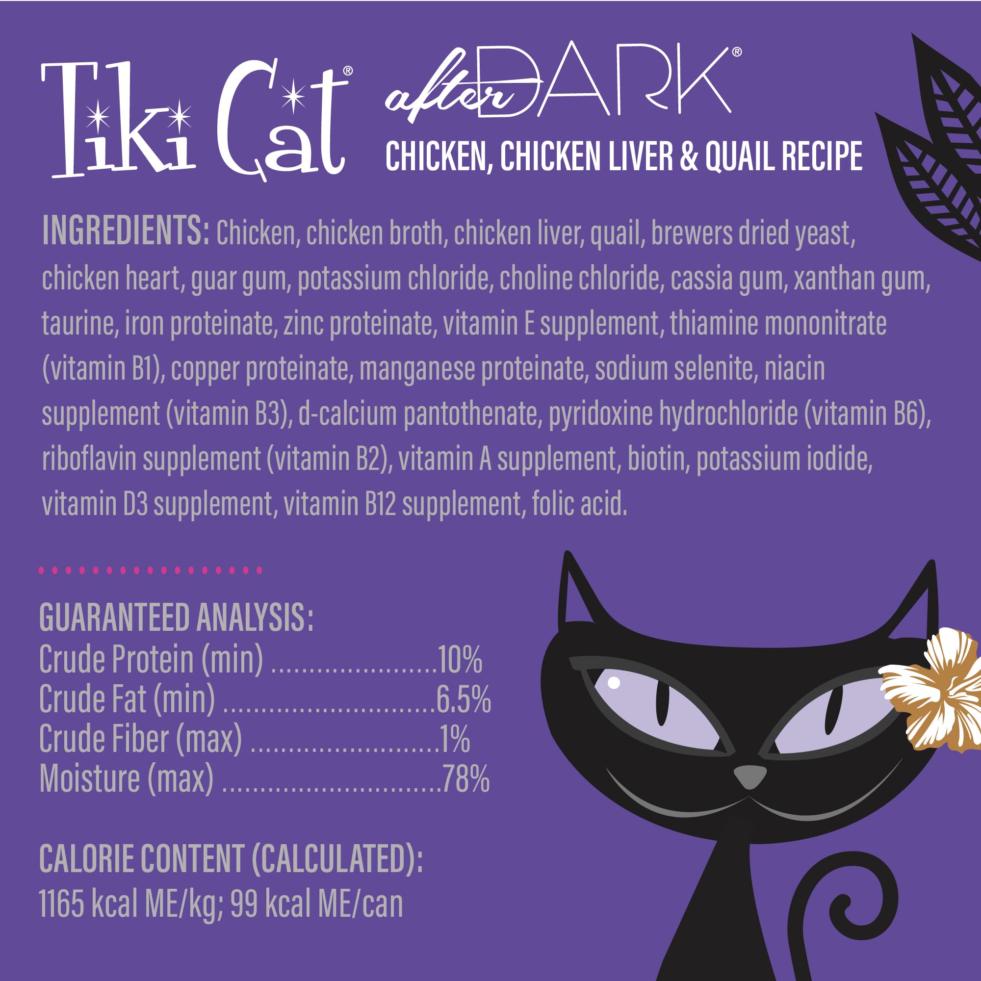 Tiki Cat After Dark Soft Pate, Chicken & Quail Egg, High-Protein and 100% Non-GMO Ingredients, Wet Cat Food for Adult Cats, 3 oz