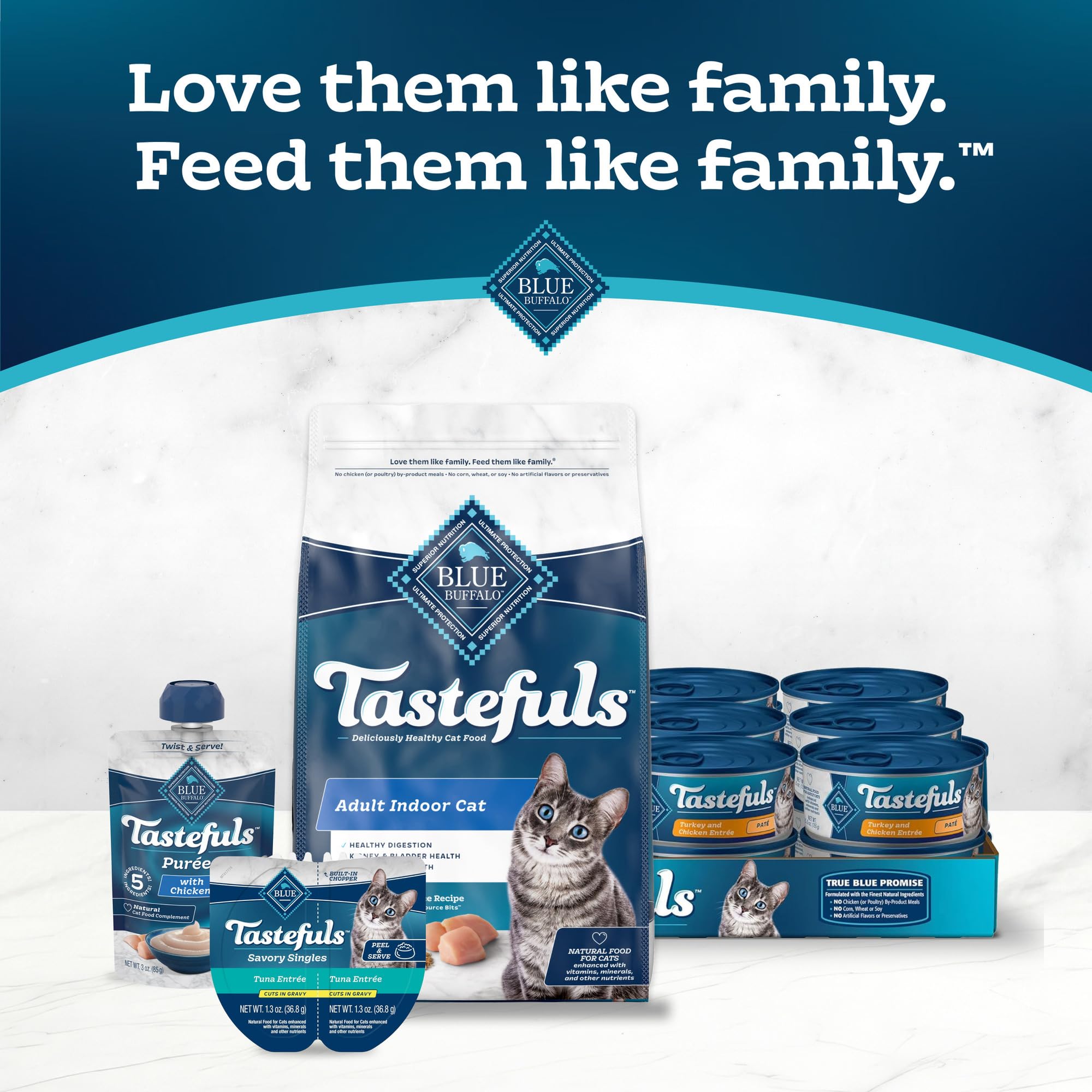 Blue Buffalo Tastefuls Natural Tender Morsels Wet Cat Food, Chicken Entr  e 3-oz cans (Pack of 24)
