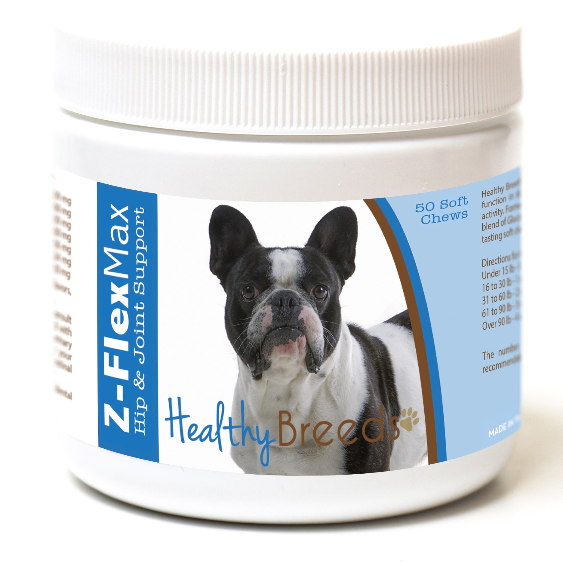Healthy Breeds French Bulldog Z-Flex Max Hip and Joint Soft Chews 50 Count