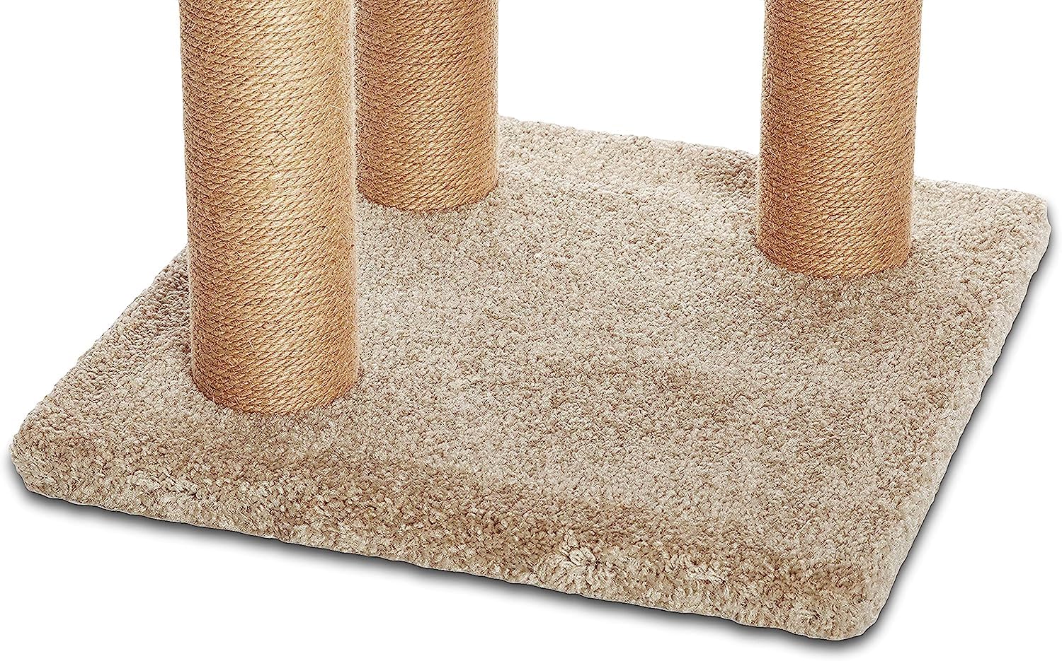 Amazon Basics Cat Tree - Indoor Cat & Kittens Multi-Level Climbing Activity Tower With Scratching Posts, Large (45.9''H) - Beige