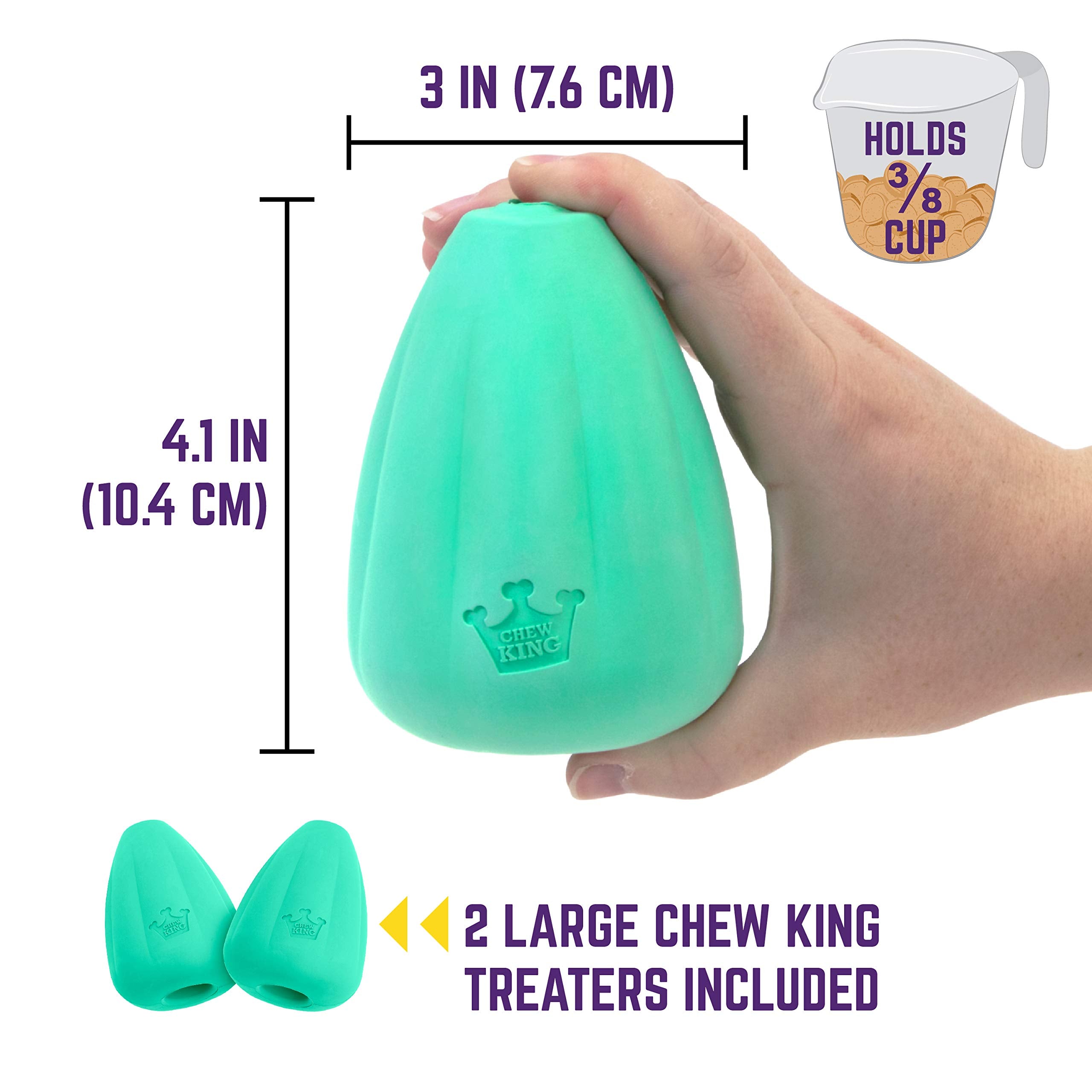 Chew King Premium Treat Dog Toy, L, Extremely Durable Natural Rubber Toy, Pack Of 2, All Breed Sizes