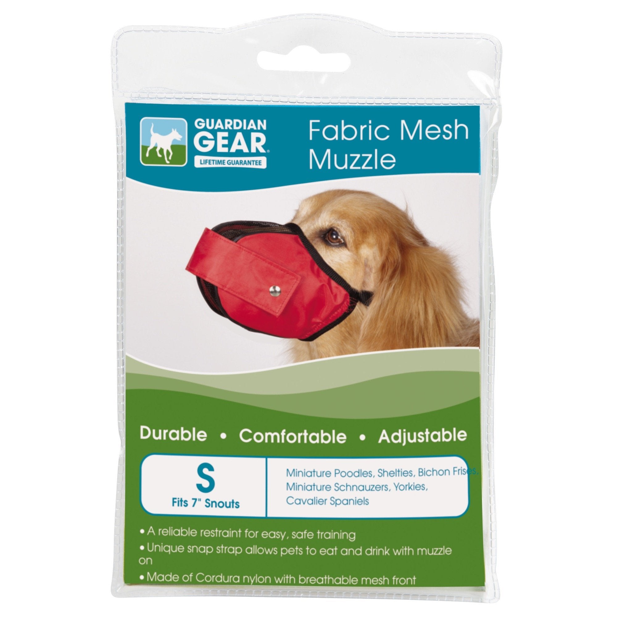 Guardian Gear Dog Muzzle, Cordura Nylon, Small 7-Inch, Red, Model ZX2015 14 83