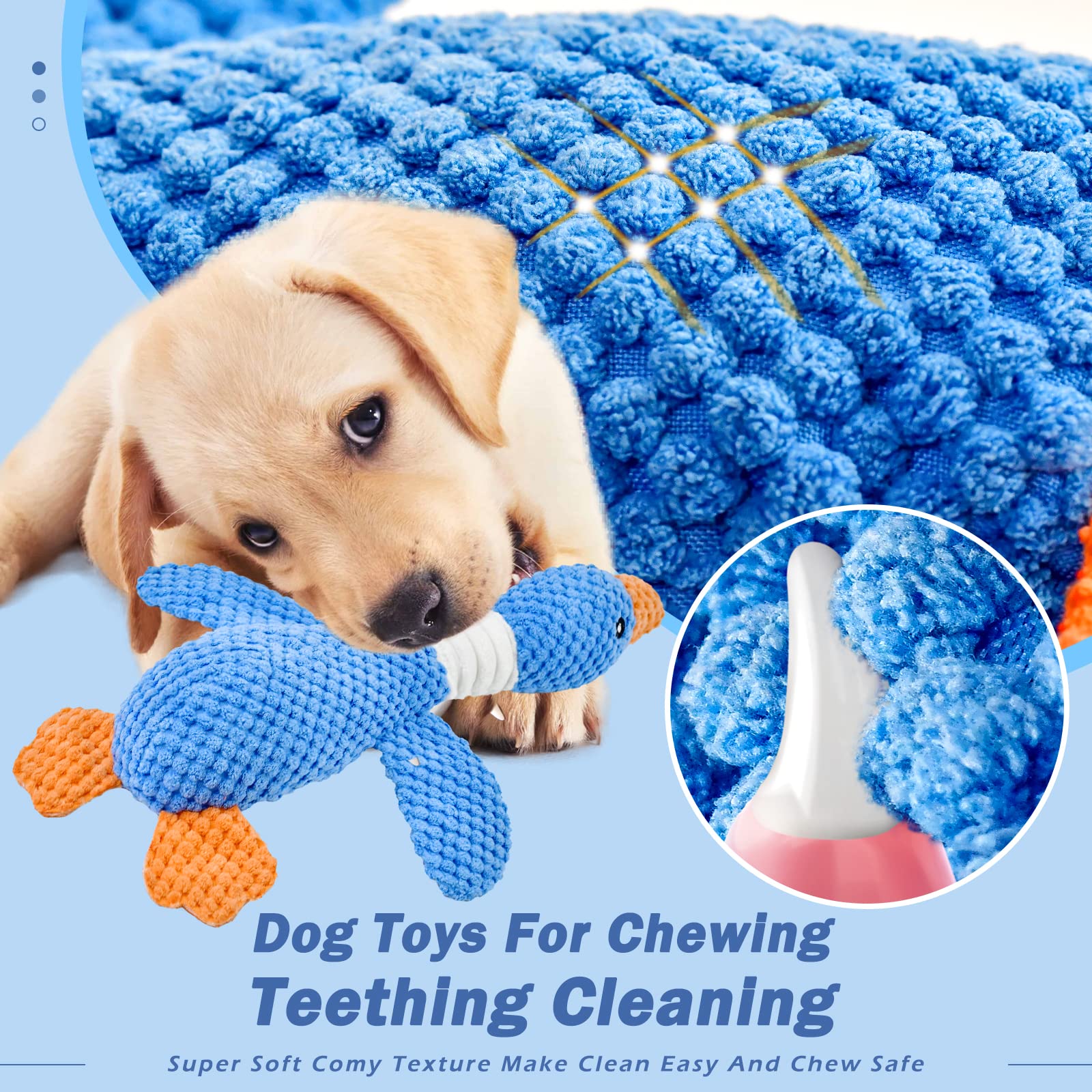 Vitscan Indestructible Dog Toy for Aggressive Chewers - Crinkle Squeaky Plush Duck for Small to Large Breeds