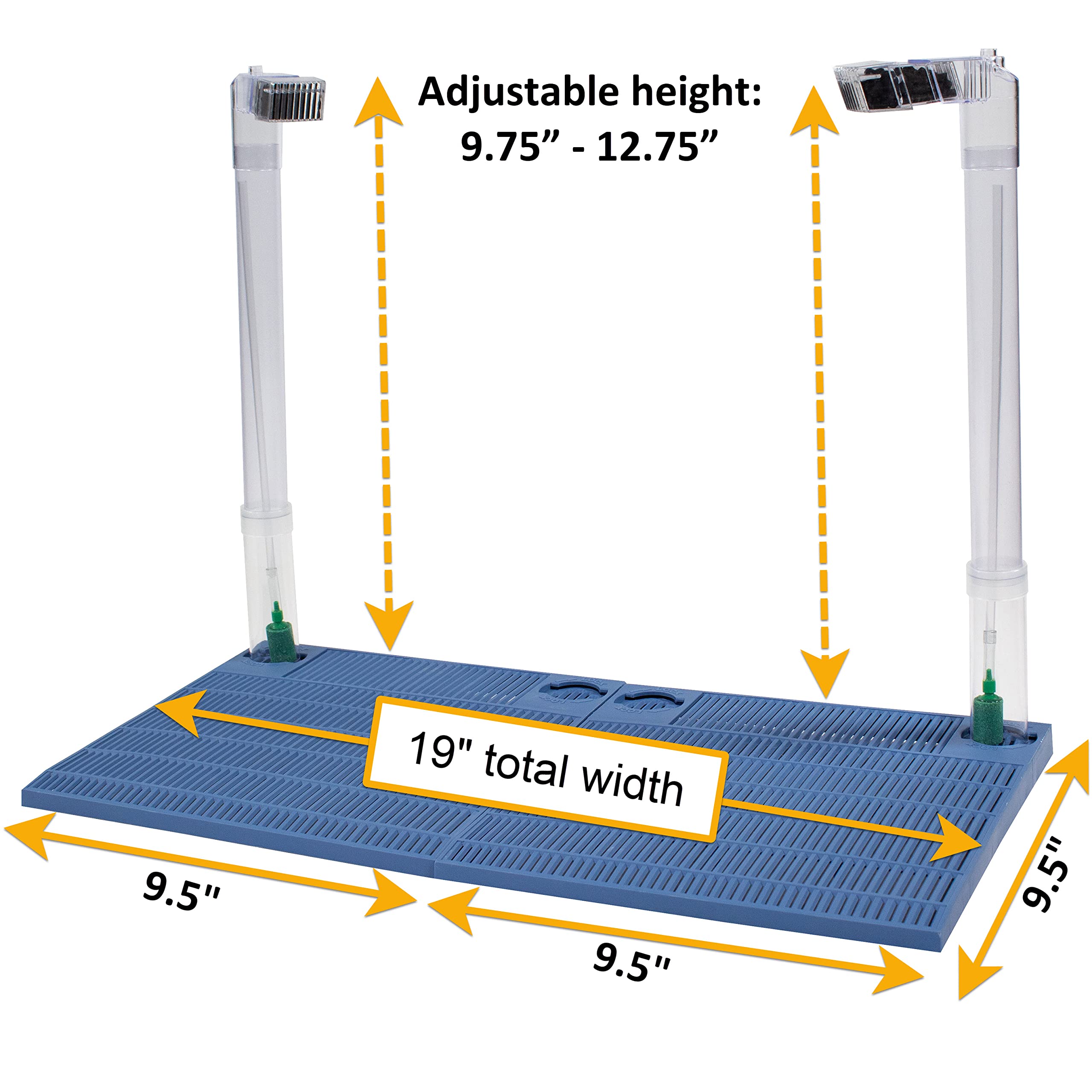 Penn-Plax Undergravel Aquarium Filter For 10 Gallon Tanks - Two 9.5 X 9.5 Plates - Under Gravel System For Clear, Clean Water -