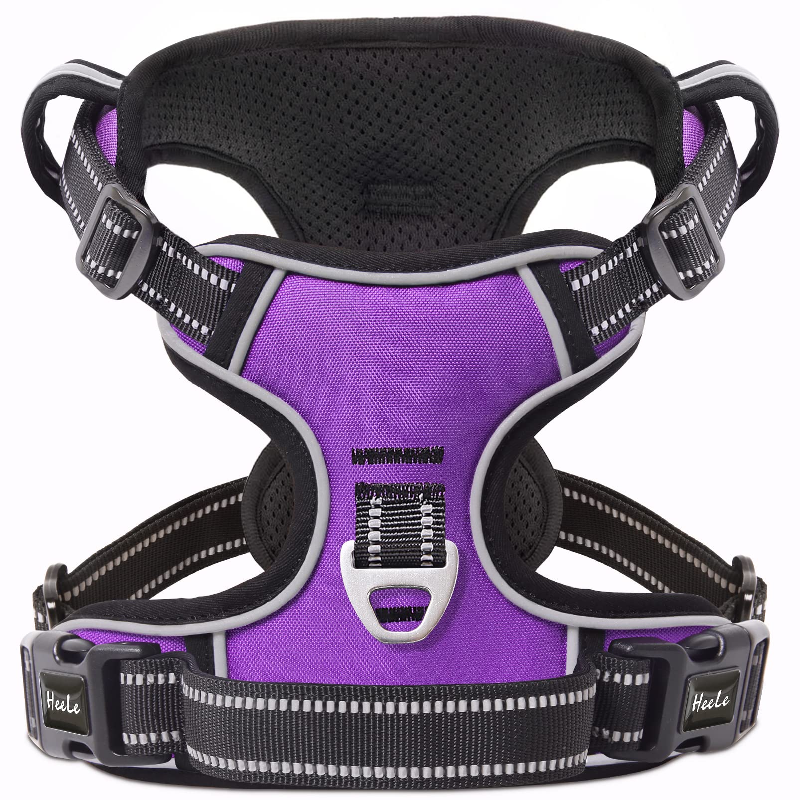 Heele Dog Harness, No Pull Adjustable Padded Reflective Harness For Small Medium Large Dogs With Handle For Walking Training, Pu