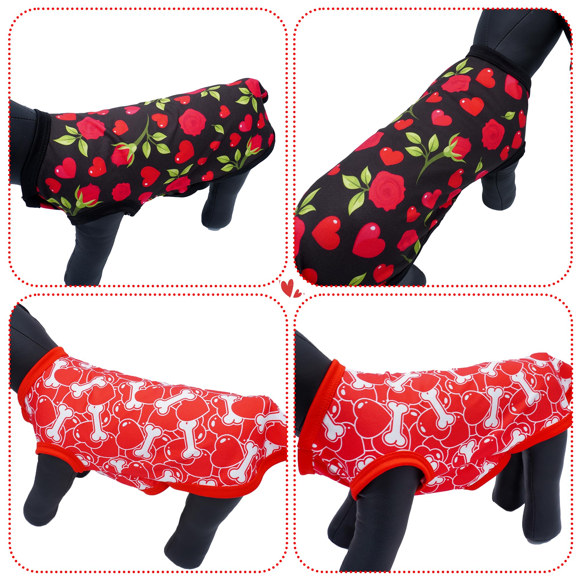 Jpgdn Valentines Dog Shirts For Large Doggie Puppy Girl Boy Male Female Sleeveless Tank Top Tee Vest T Shirts Black Red Outfit P