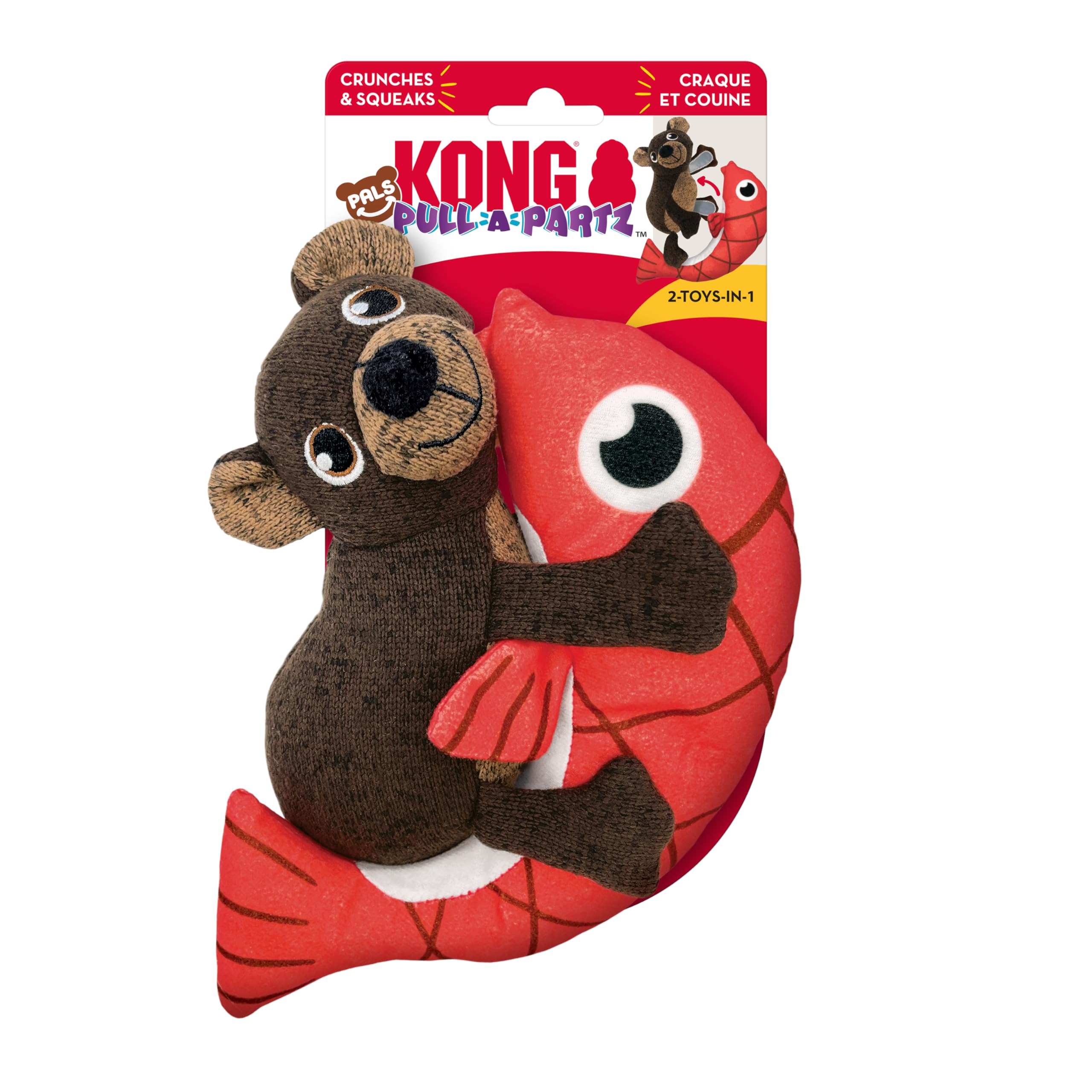Kong Pull-A-Partz Pals 2 Toys In 1 Dog Toy (Bear)