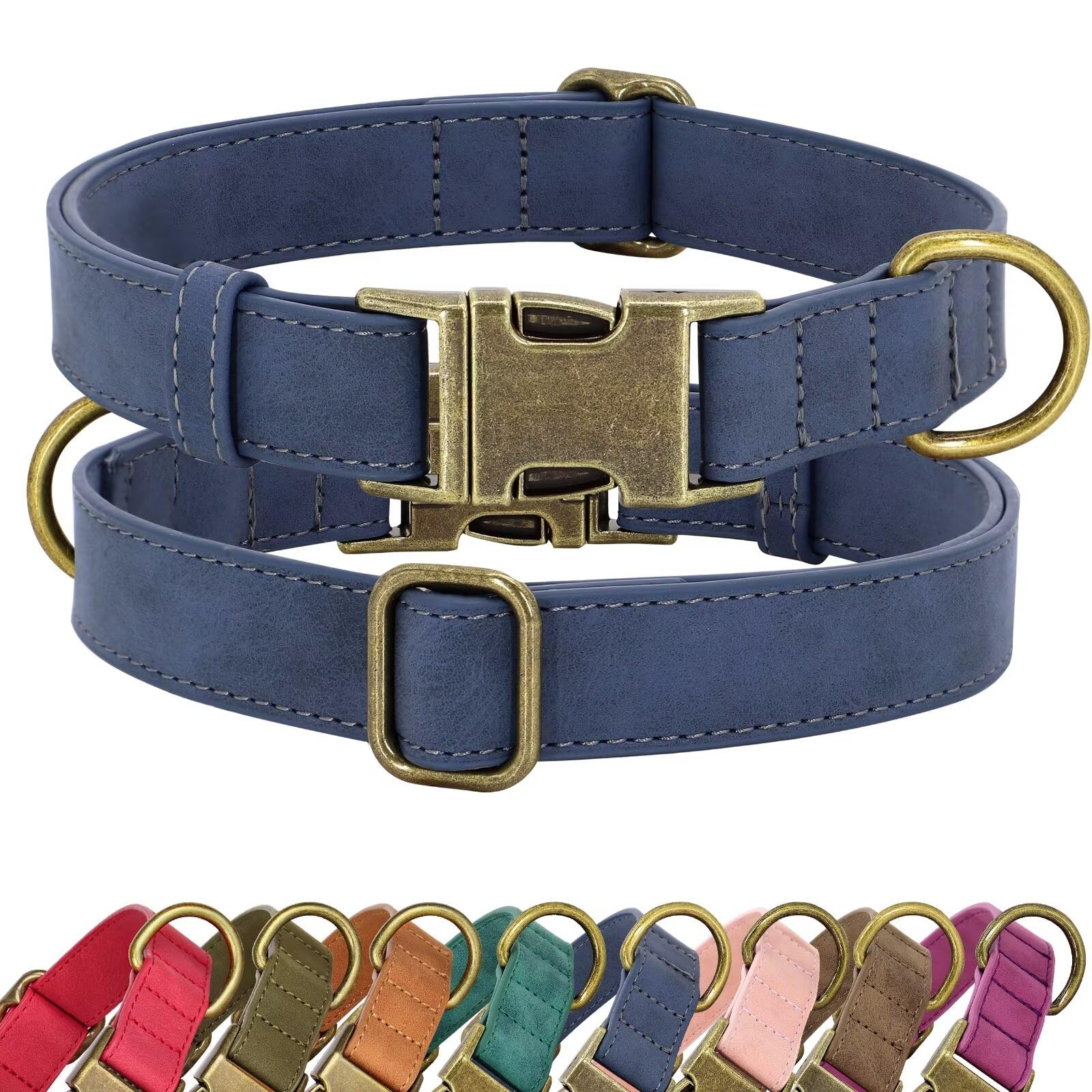 Didog Soft Leather Dog Collar, Durable Quick Released Dog Collars With Metal Buckle, Adjustable Pet Collar Faux Leather For Smal