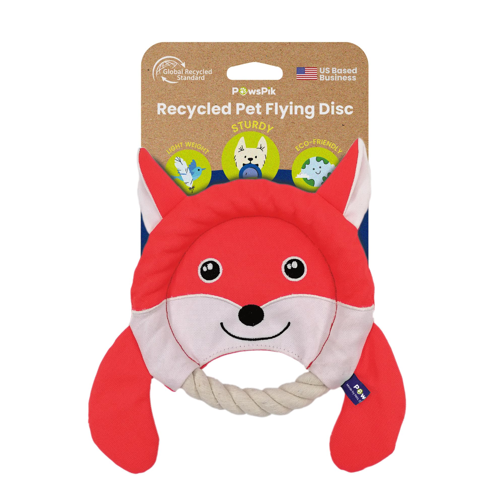 Pawspik Flying Disc Tug-Of-War Toy, Eco-Friendly Recycled Material, Squeaker Toy For Medium And Large Dogs, For Throwing & Fetch