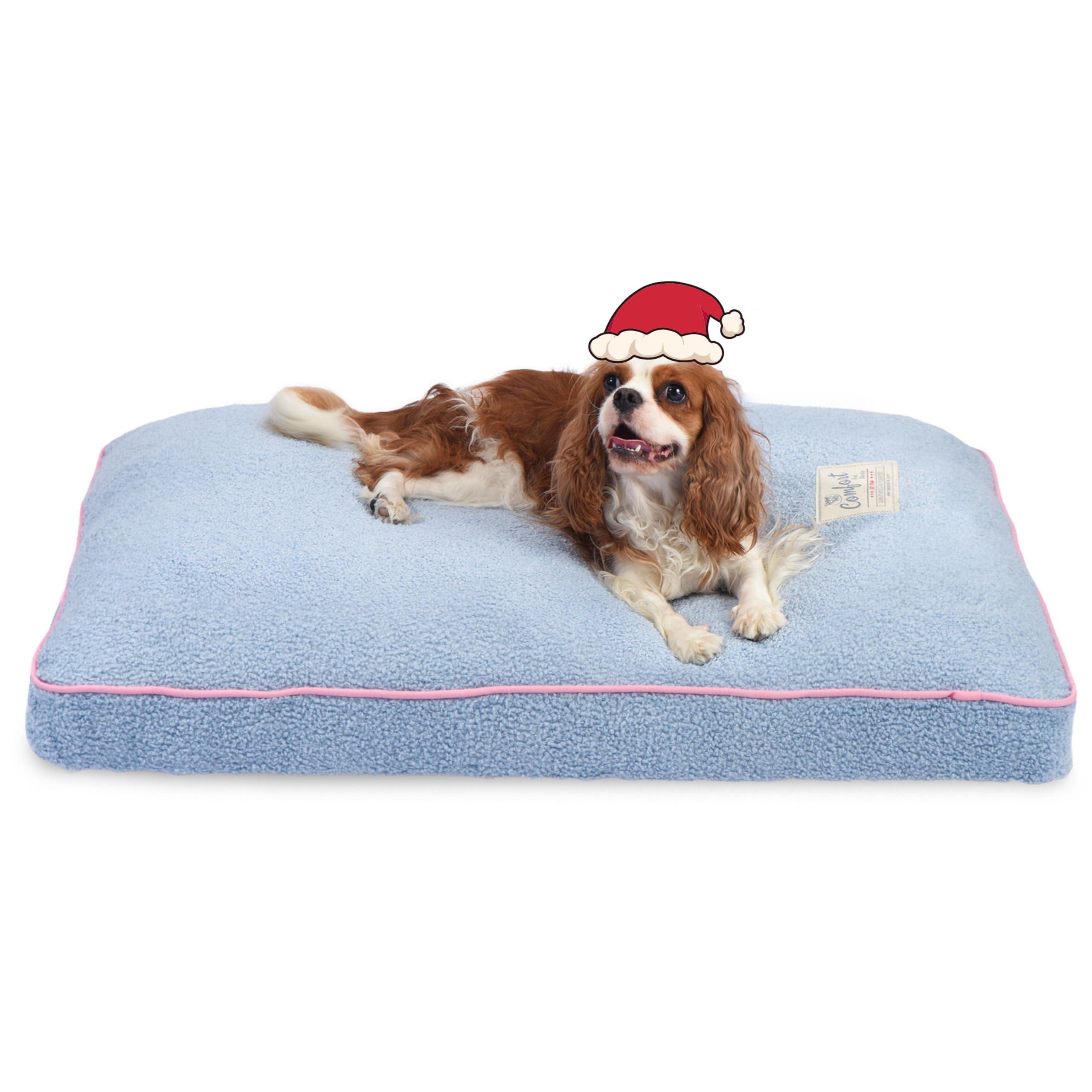 Fluffydream Dog Mat, Dog Bed Washable, Super Soft Pet Bed Mat, Up To 65Lbs, 36'' X 27'', Light Blue