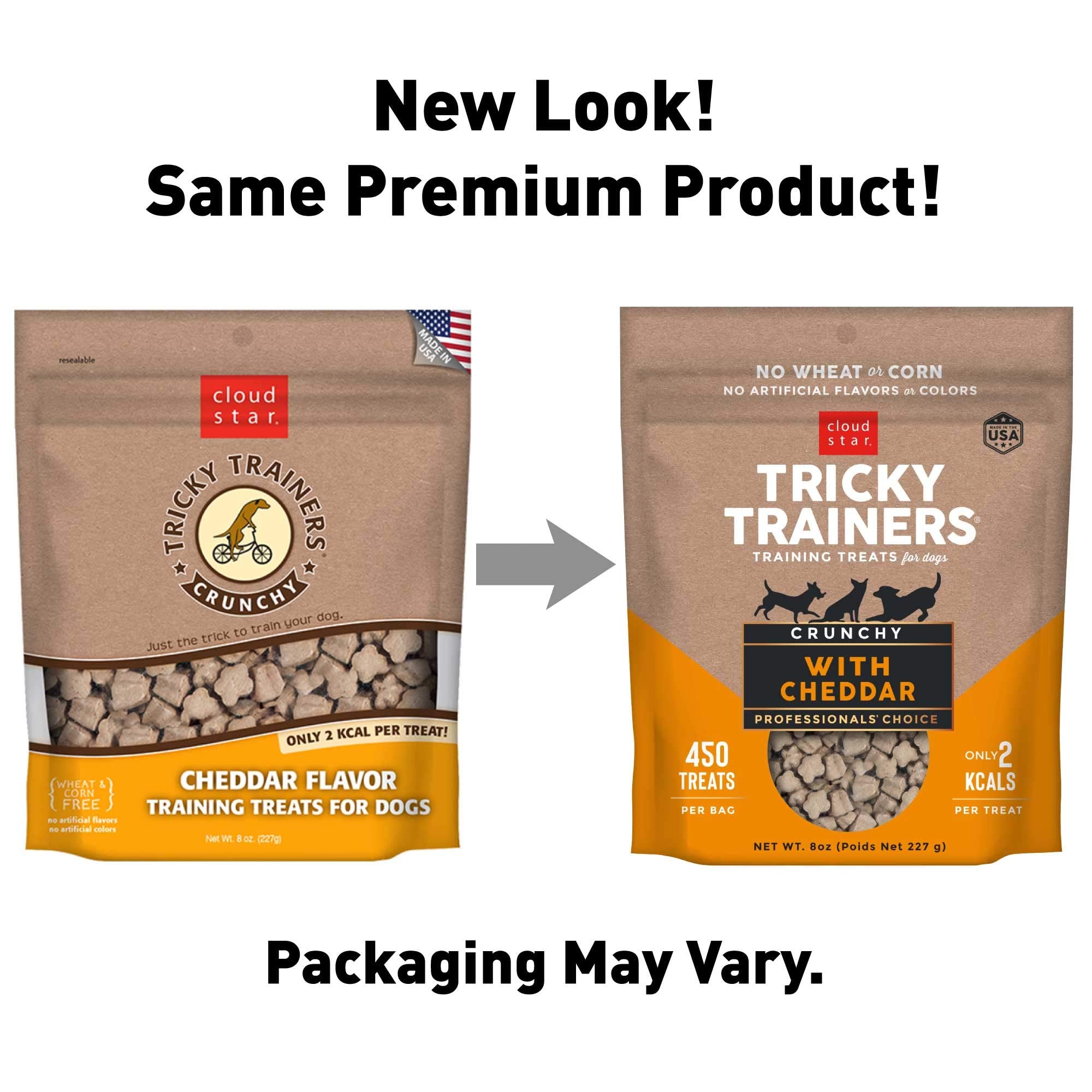 Cloud Star Tricky Trainers Crunchy Dog Training Treats 5 oz Pouch, Cheddar Flavor, Low Calorie Behavior Aid with 680 Treats
