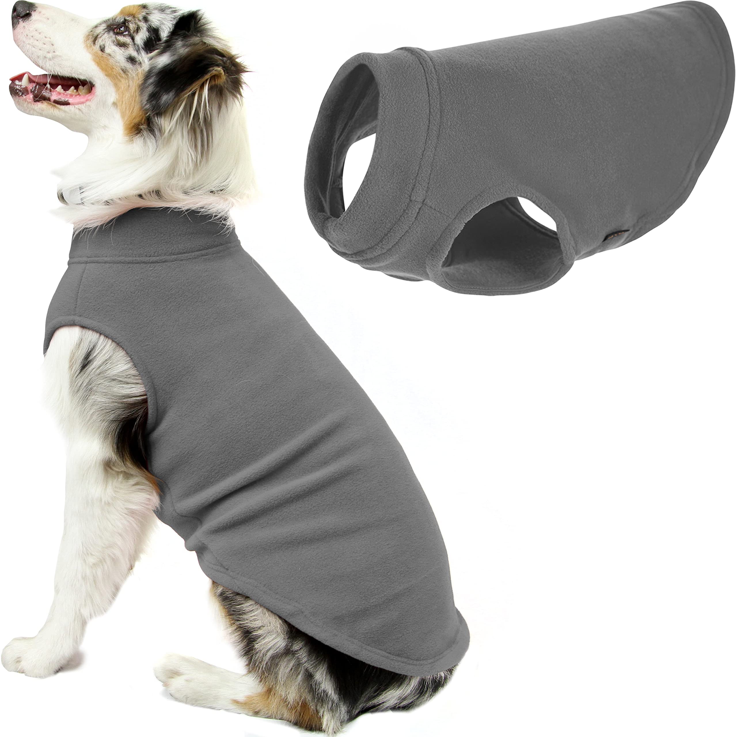 Gooby Stretch Fleece Vest Dog Sweater - Warm Pullover Fleece Dog Jacket - Winter Dog Clothes For Small Dogs, Large Dogs, Boy Or Girl - Soft, Super Stretchy Fleece Vest Dog Sweater - Gray, 6X-Large