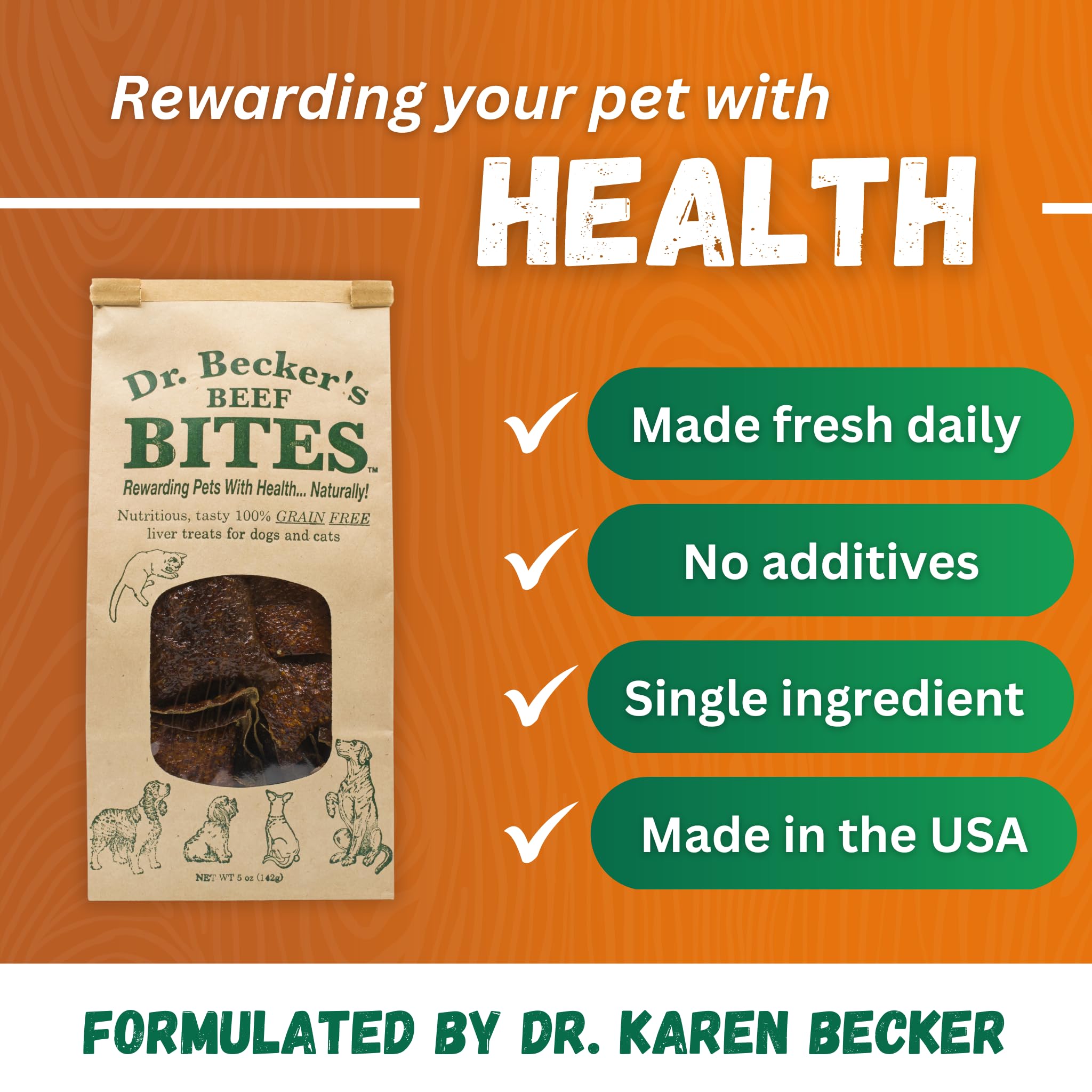 Dr. Beckers Bites Grain Free Treats For Dogs & Cats, 3 Packs