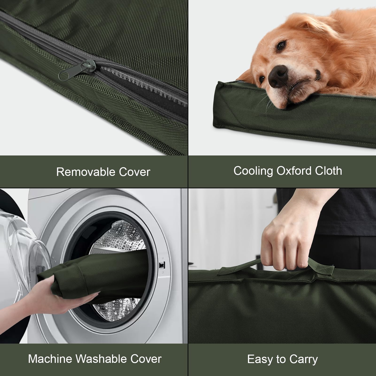 Tail Stories Outdoor Dog Bed for Small Dogs, Waterproof Dog Crate Bed for Medium Dogs Cats, Orthopedic Egg Crate Foam Pet Bed wi
