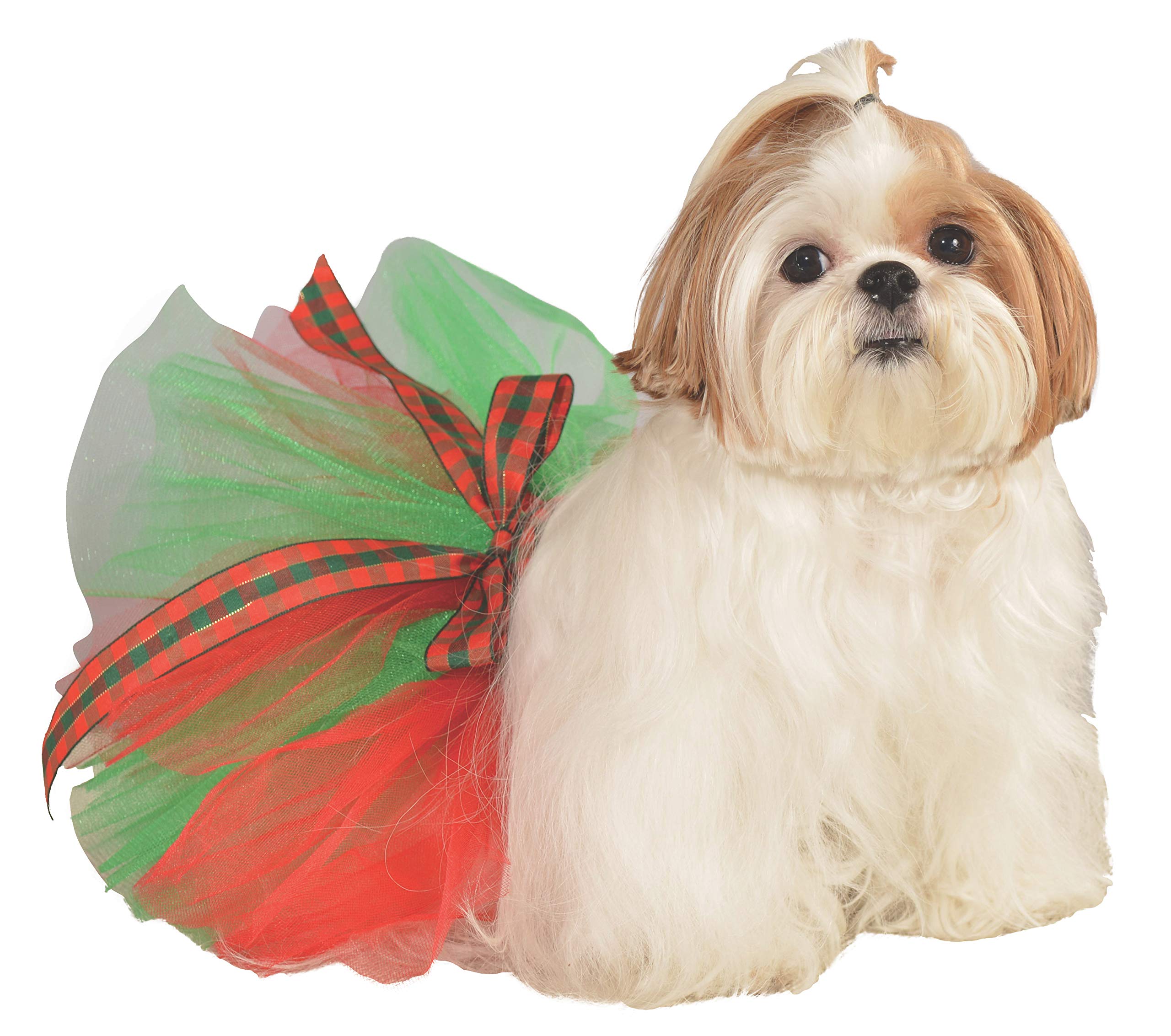 Rubies Christmas Costume Pet Tutu, Red/Green, Small/Medium