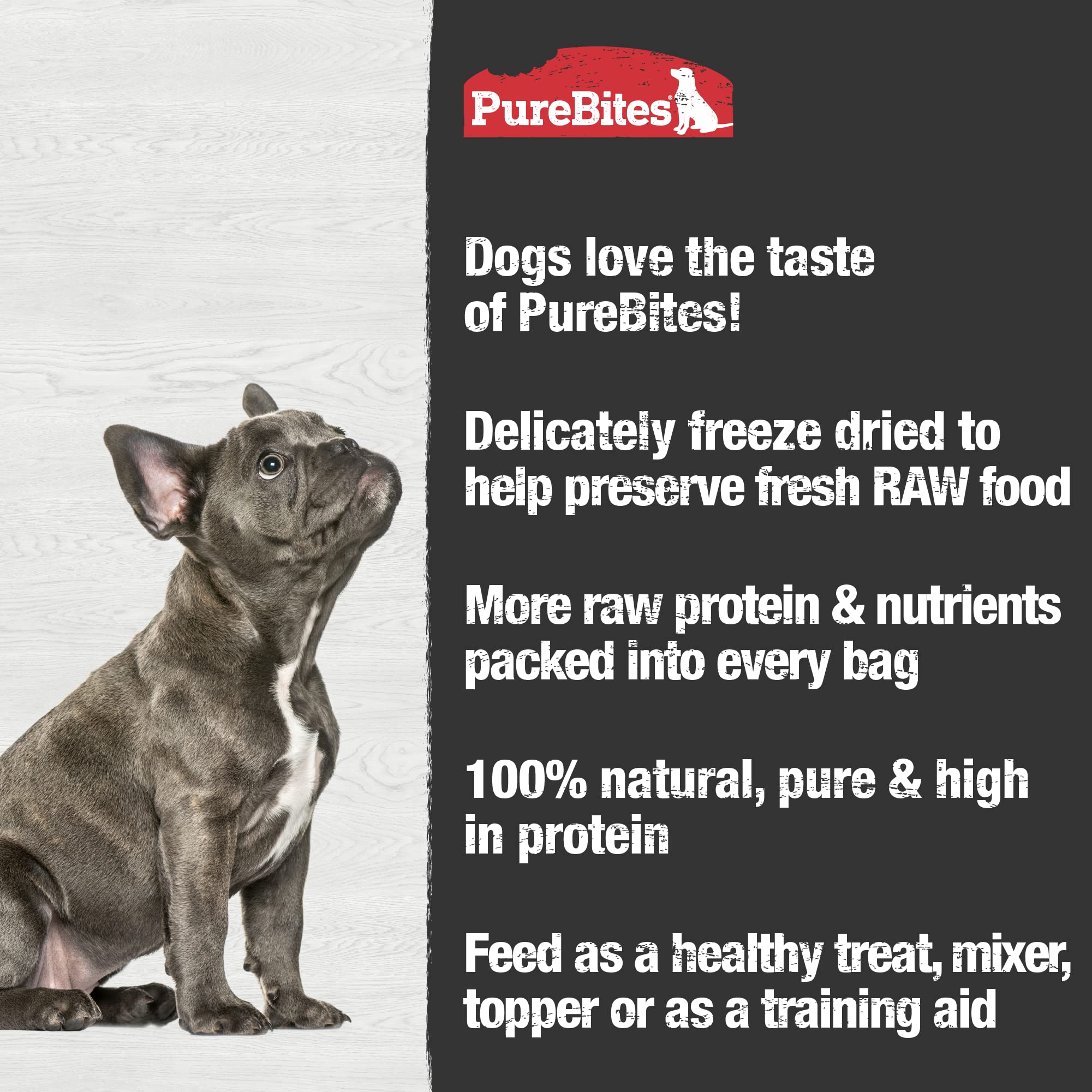 PureBites Chicken Freeze Dried Dog Treats, 1 Ingredient, Made in USA, 11.6oz