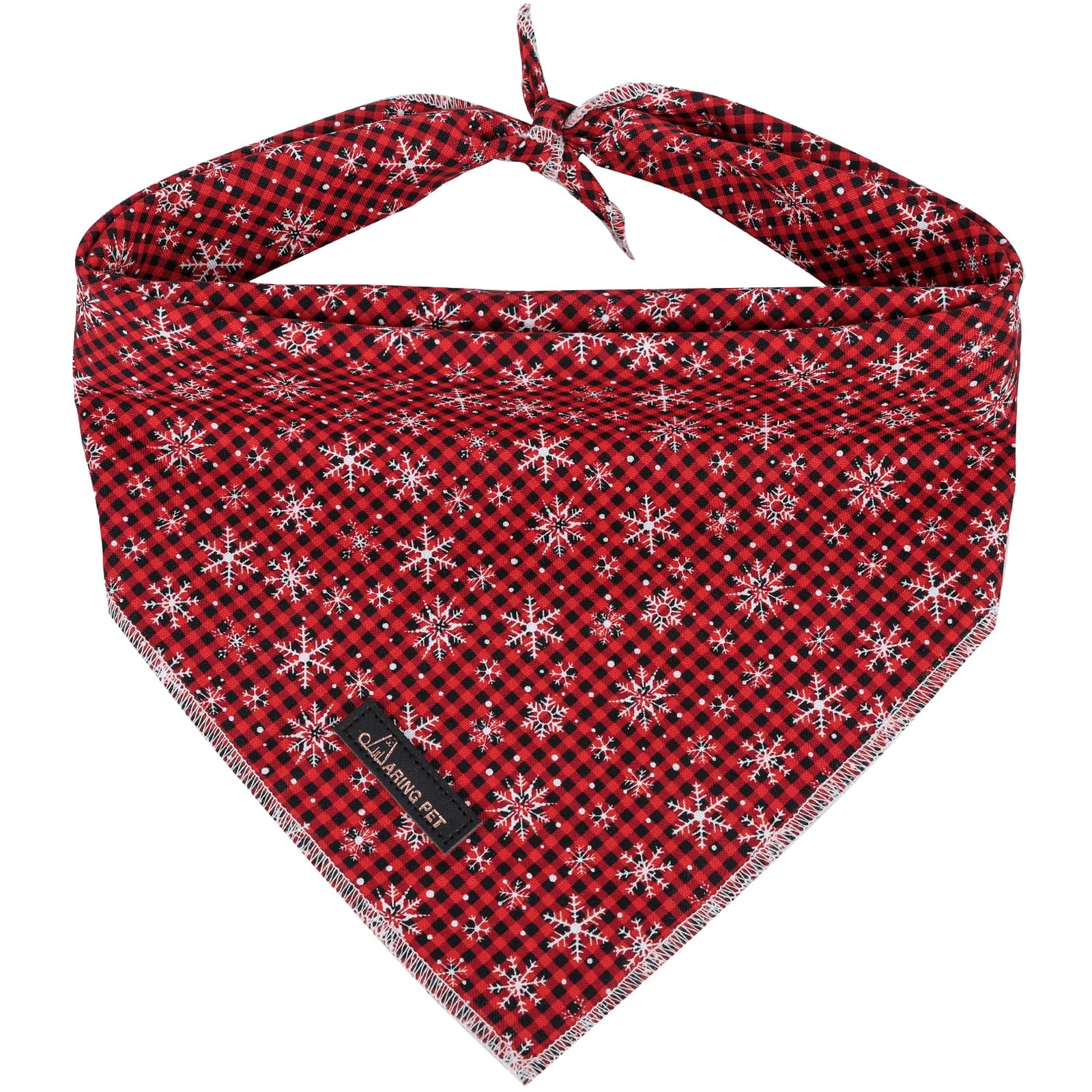 Aring Pet Christmas Dog Bandana With Cute Snowflakes, Comfortable Red Pet Scarf Triangle Bibs For Small To Large Dogs And Cats