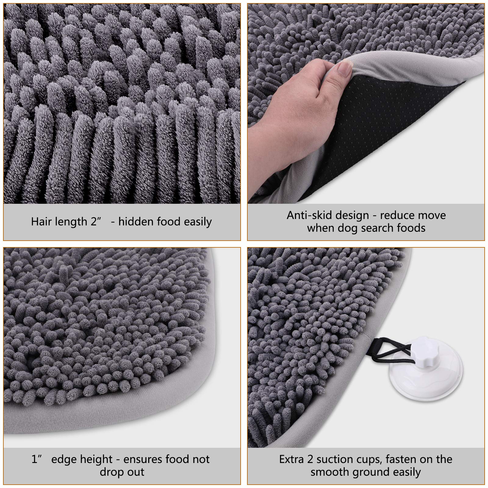 Rundik Snuffle Mat for Dogs, 20 x 28 Dog Sniffing Interactive Feeding Game Boredom, Puzzle Toys Encourages Natural Foraging