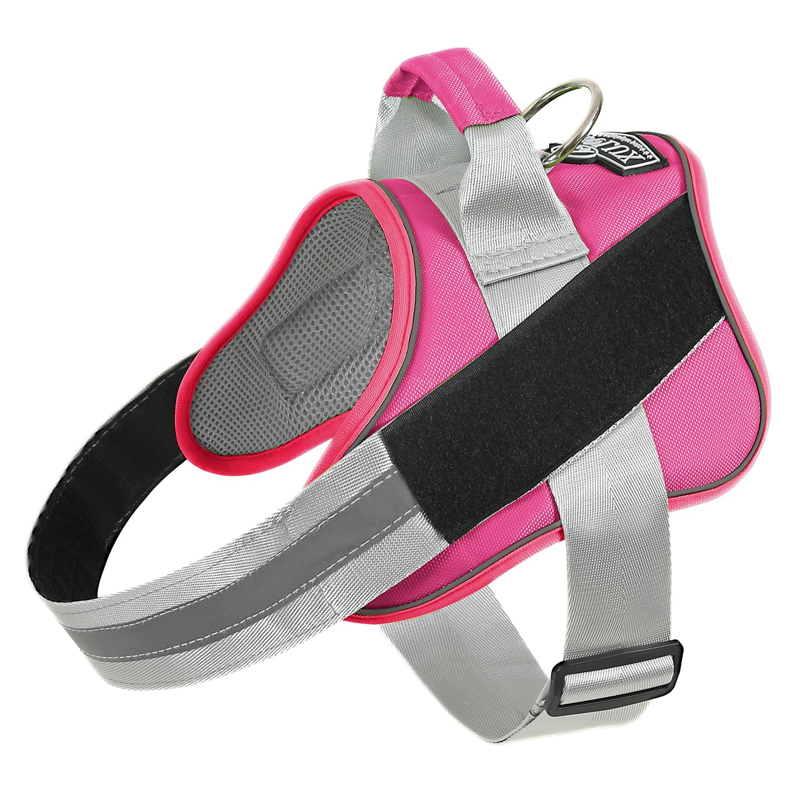 Bolux Dog Harness, No-Pull Reflective Dog Vest, Breathable Adjustable Pet Harness With Handle For Outdoor Walking - No More Pulling, Tugging Or Choking (Fuchsia, X-Small (Pack Of 1))