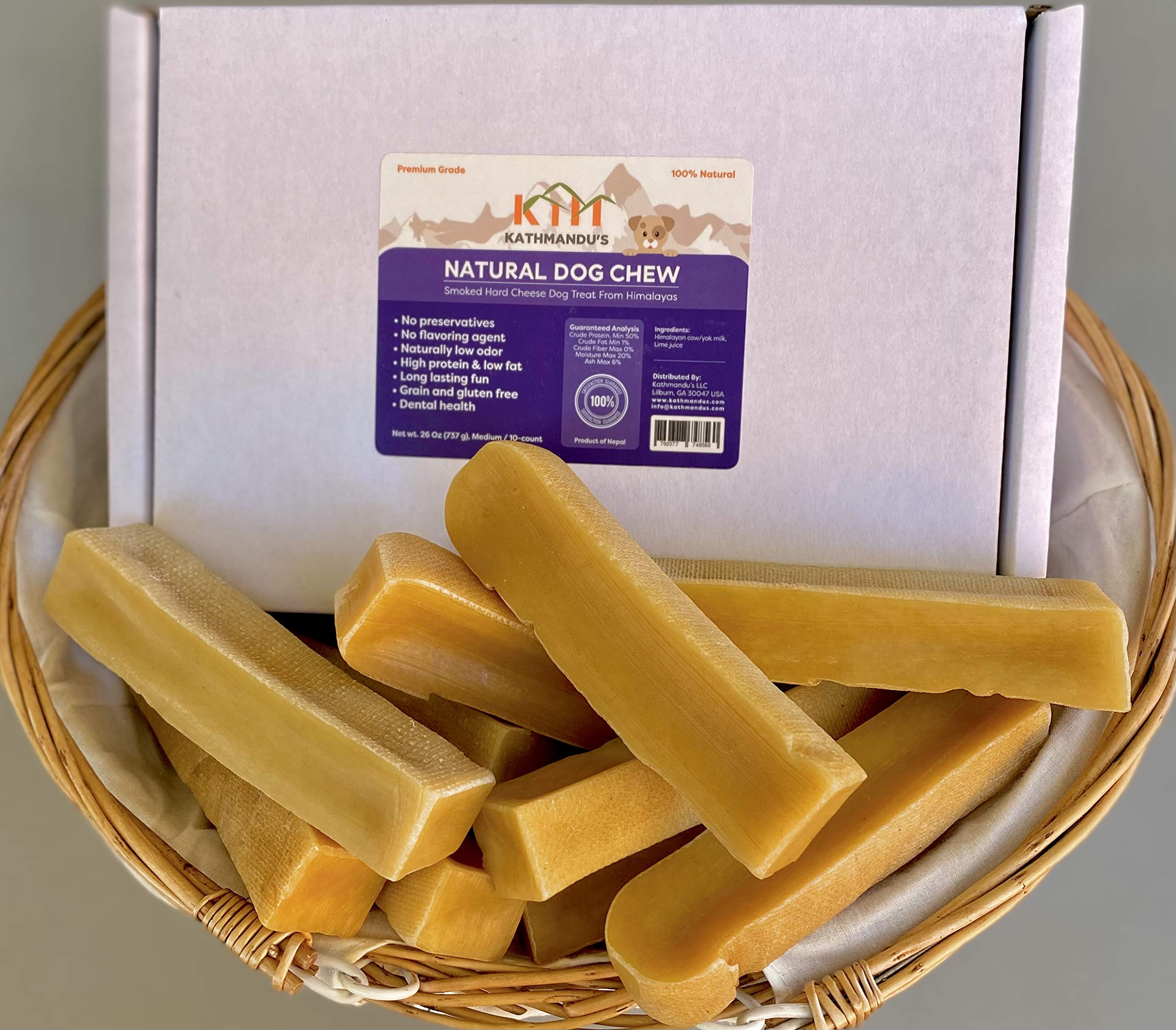 Authentic Himalayan Yak Cheese for Dogs - Medium (Pack of 10) - Sourced from Pristine Himalayan Foothill, Rawhide-Free, NO prese