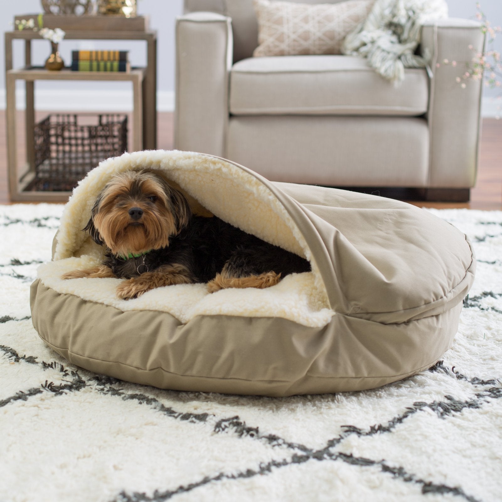 Snoozer Classic Poly-Cotton Cozy Cave Pet Bed, Extra Large, Navy