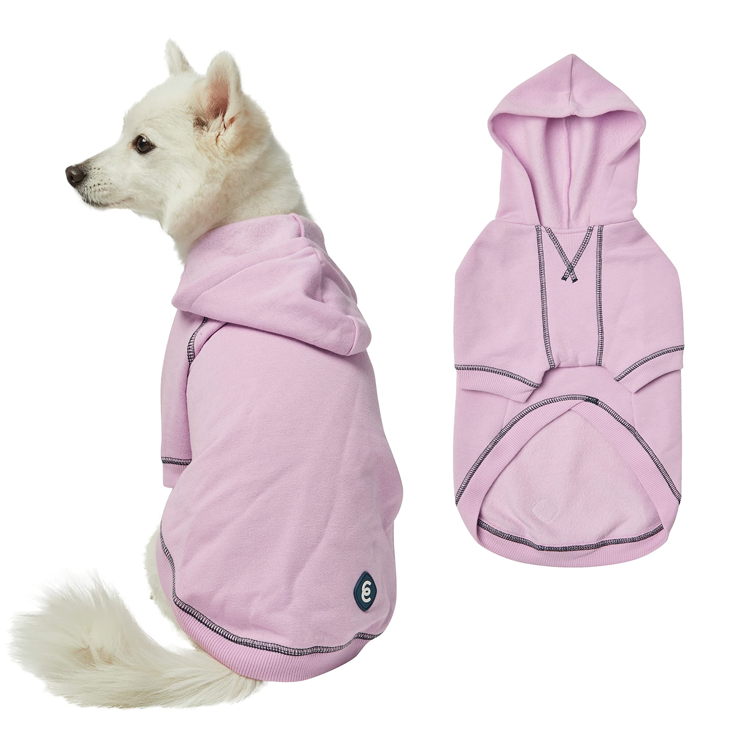 Blueberry Pet Essentials 2023 New Soft & Comfy Better Basic Cotton Blend Dog Hoodie Sweatshirt In Pink Lilac, Back Length 16', Pack Of 1 Jacket For Dogs