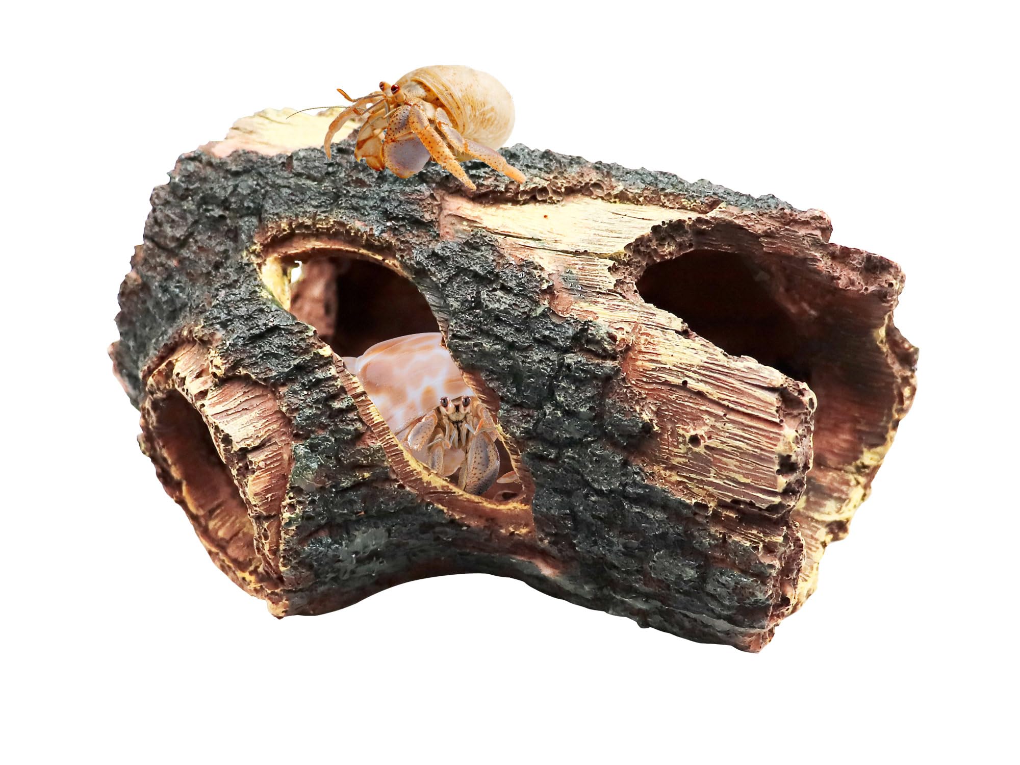 Resin Simulation Tree Hideout, Reptile Tank Accessories, Hermit Crab Climbing Toy, Terrarium Habitat Decor for Hermit Crab, Spid