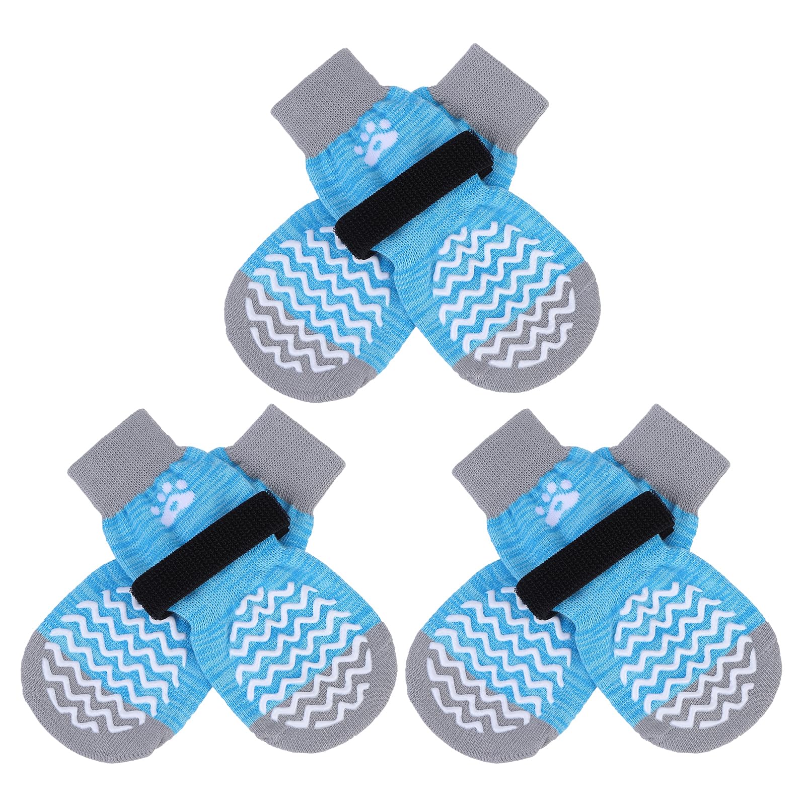 Pupteck Non-Slip Dog Socks Double Sides Grips For Hardwood Floors Prevents Licking, Dog Shoes For Hot Pavement Traction Control 