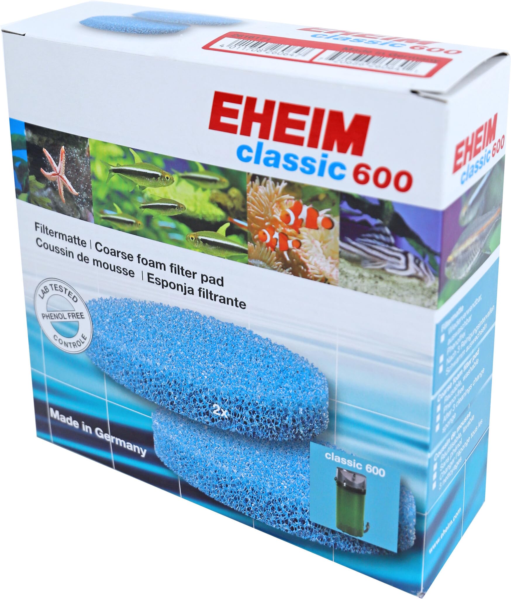 Eheim Coarse Filter Pad (Blue) For Classic External Filter 2217 (2 Pieces)